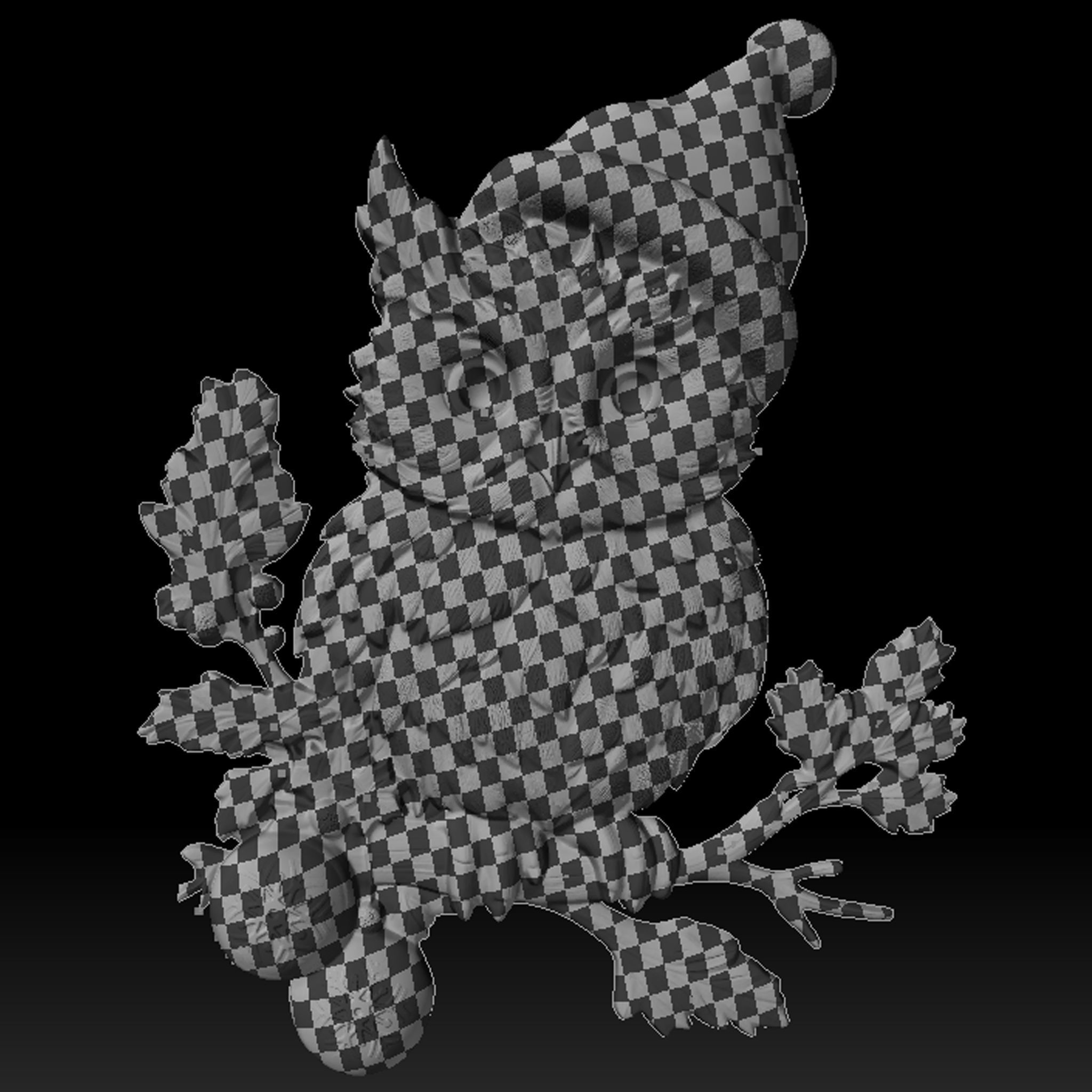 The Owl of Christmas Relief STL file for 3d Printing or CNC 3D print model_13