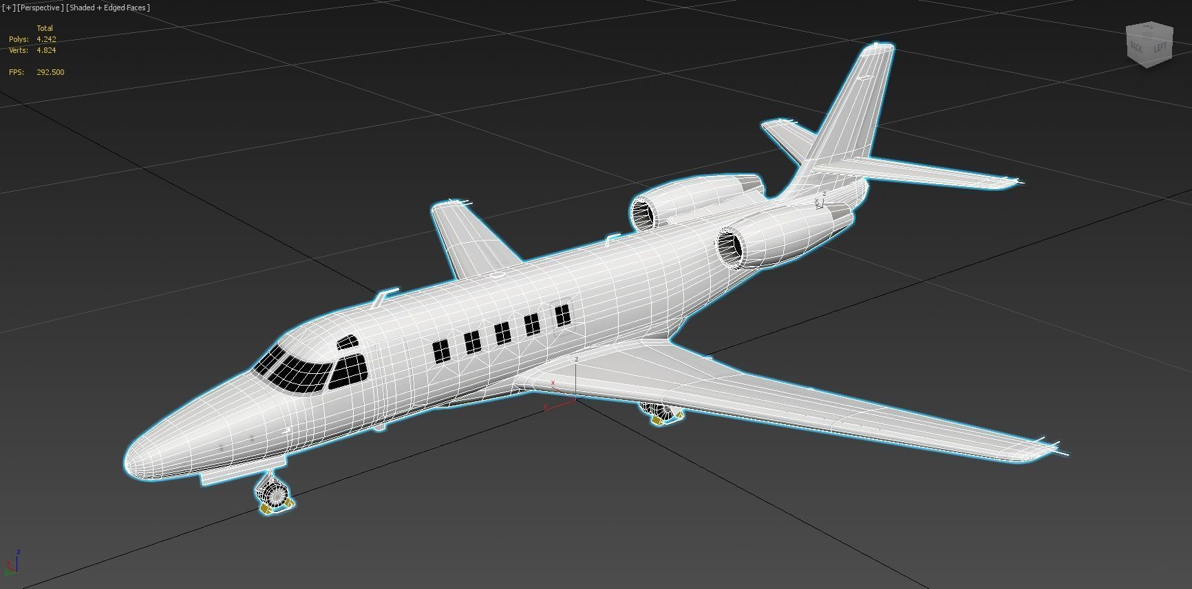 Astra 1125 G100 low poly static Low-poly 3D model_12