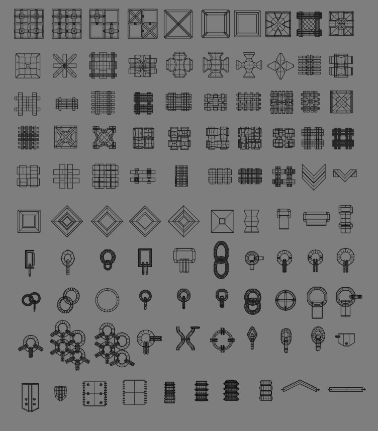 100 Mutiple Objects for chains 3D model_4