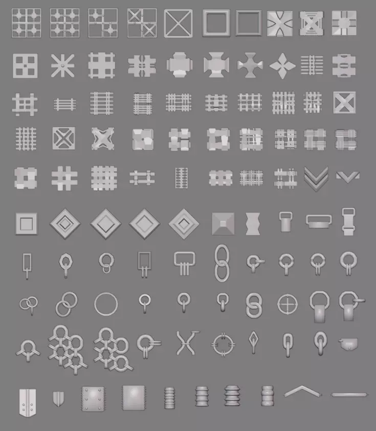 100 Mutiple Objects for chains 3D model_0