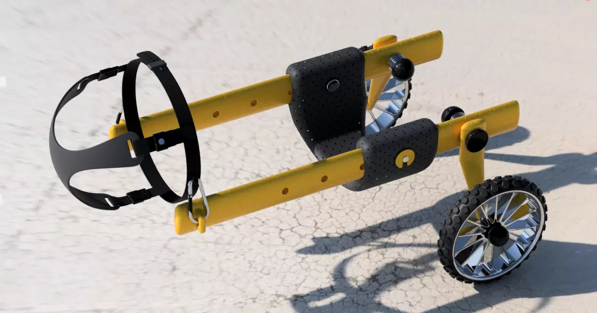 Biomedical Dog Wheelchair 3D print model_0