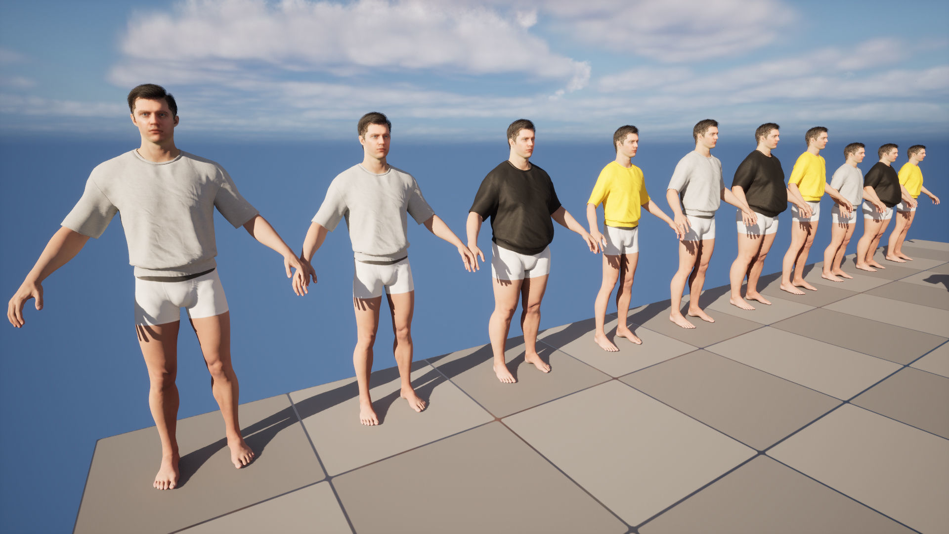 TShirt 205 - All MH Bodies - UE5 Skeletons - Rigged Low-poly 3D model_14