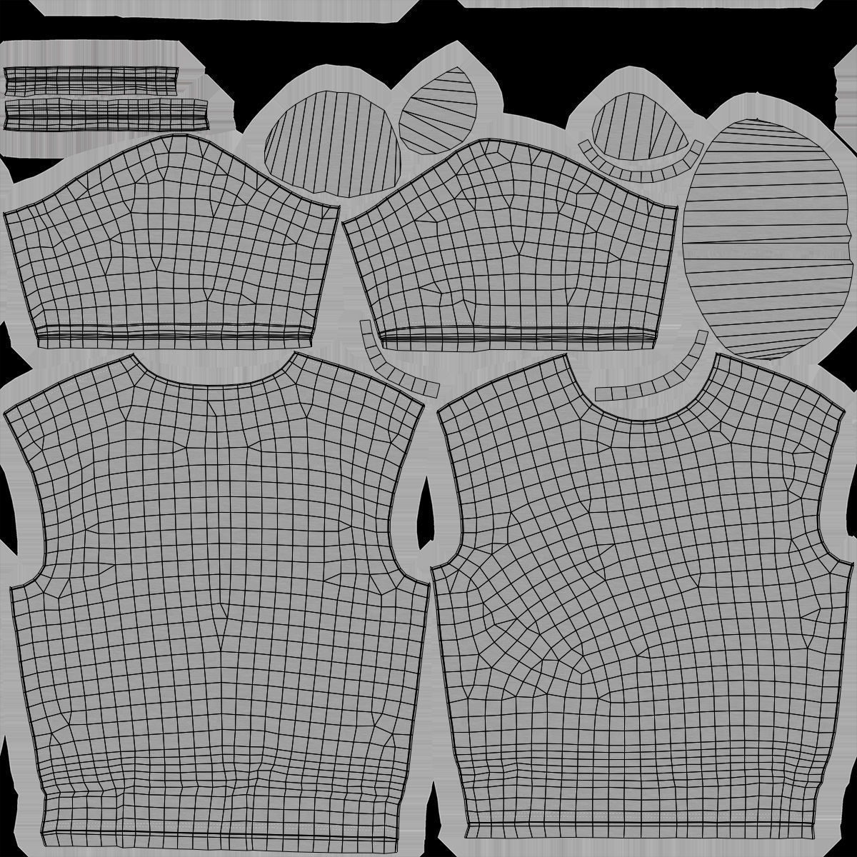 TShirt 205 - All MH Bodies - UE5 Skeletons - Rigged Low-poly 3D model_11