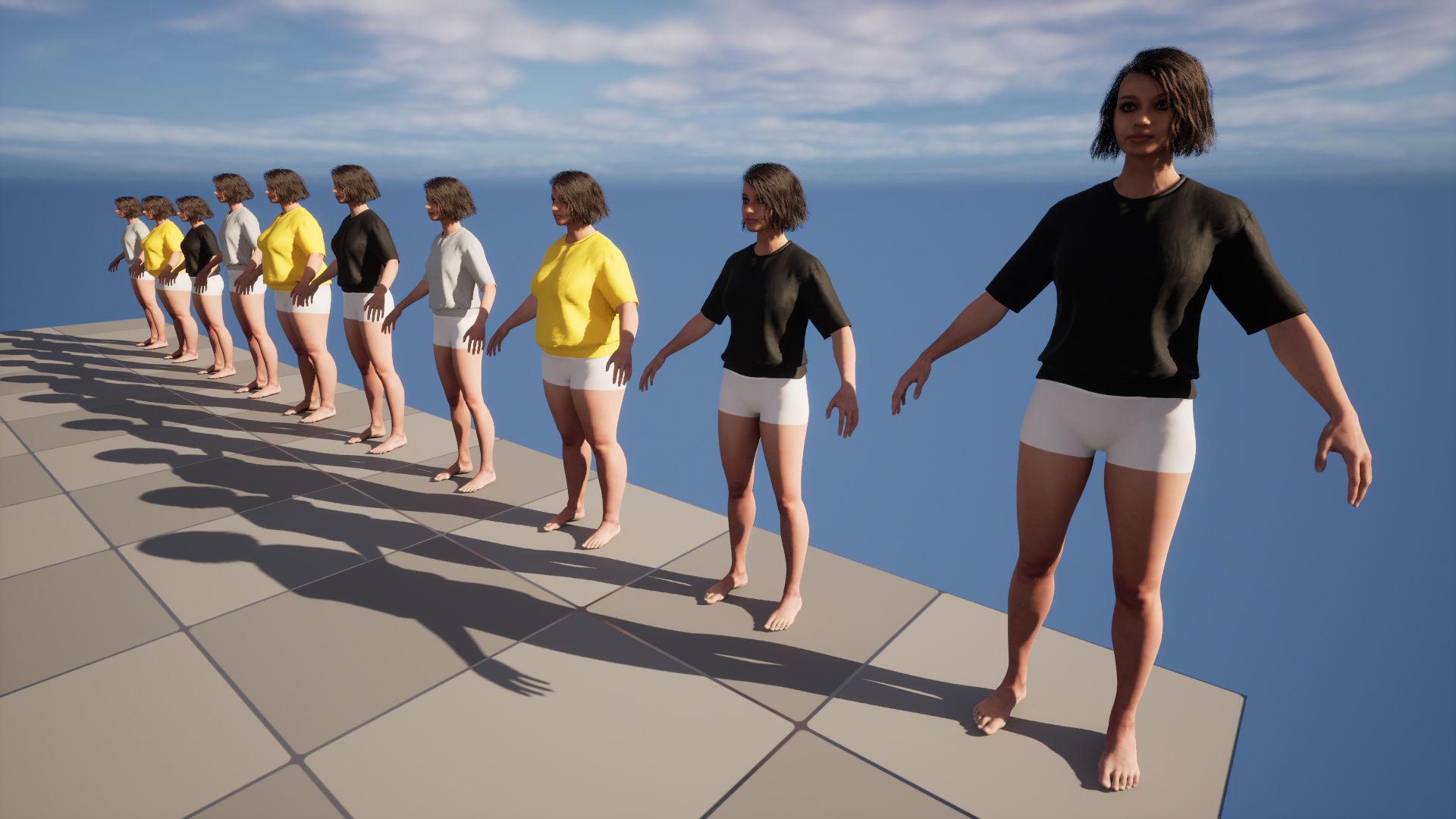 TShirt 205 - All MH Bodies - UE5 Skeletons - Rigged Low-poly 3D model_15