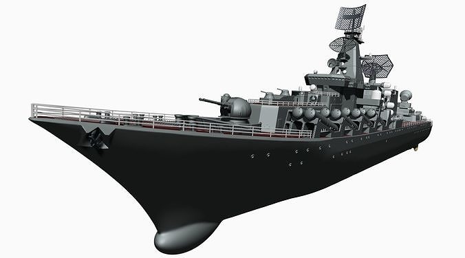 Warship moskva for 3d print 3D print model