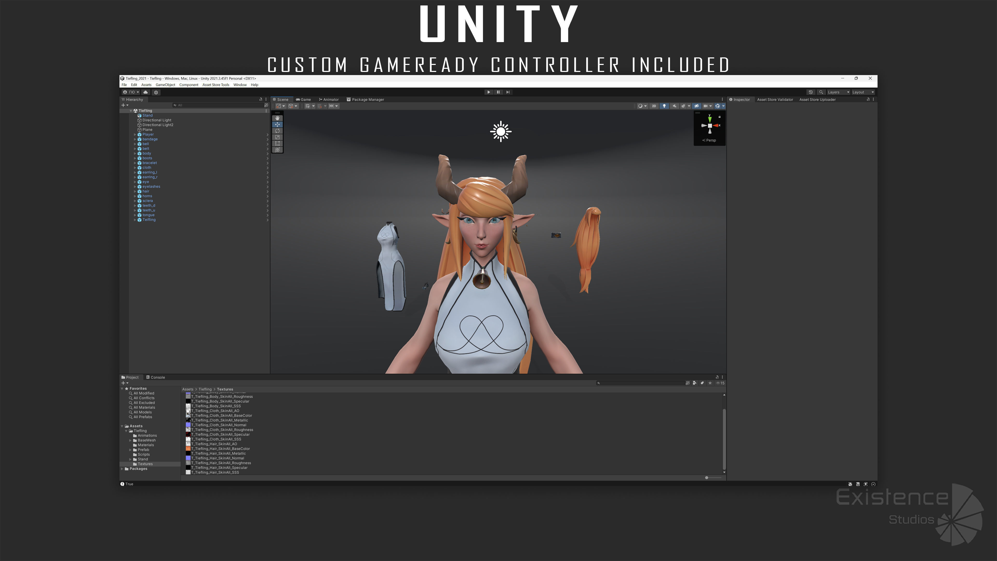Tiefling - Medieval Fantasy Elf - RPG Nymph Character Hero - 57 Low-poly 3D model_29