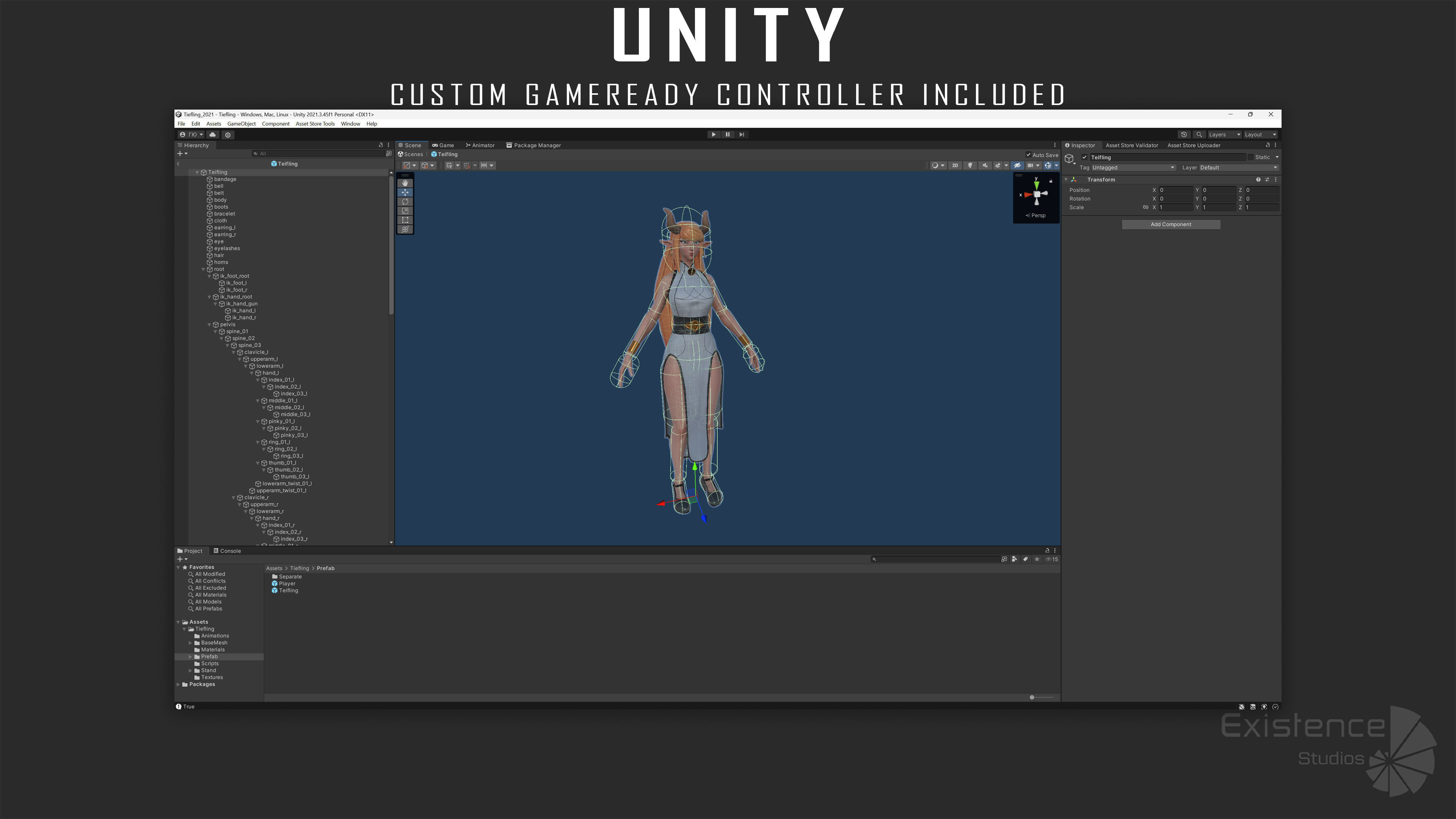 Tiefling - Medieval Fantasy Elf - RPG Nymph Character Hero - 57 Low-poly 3D model_33