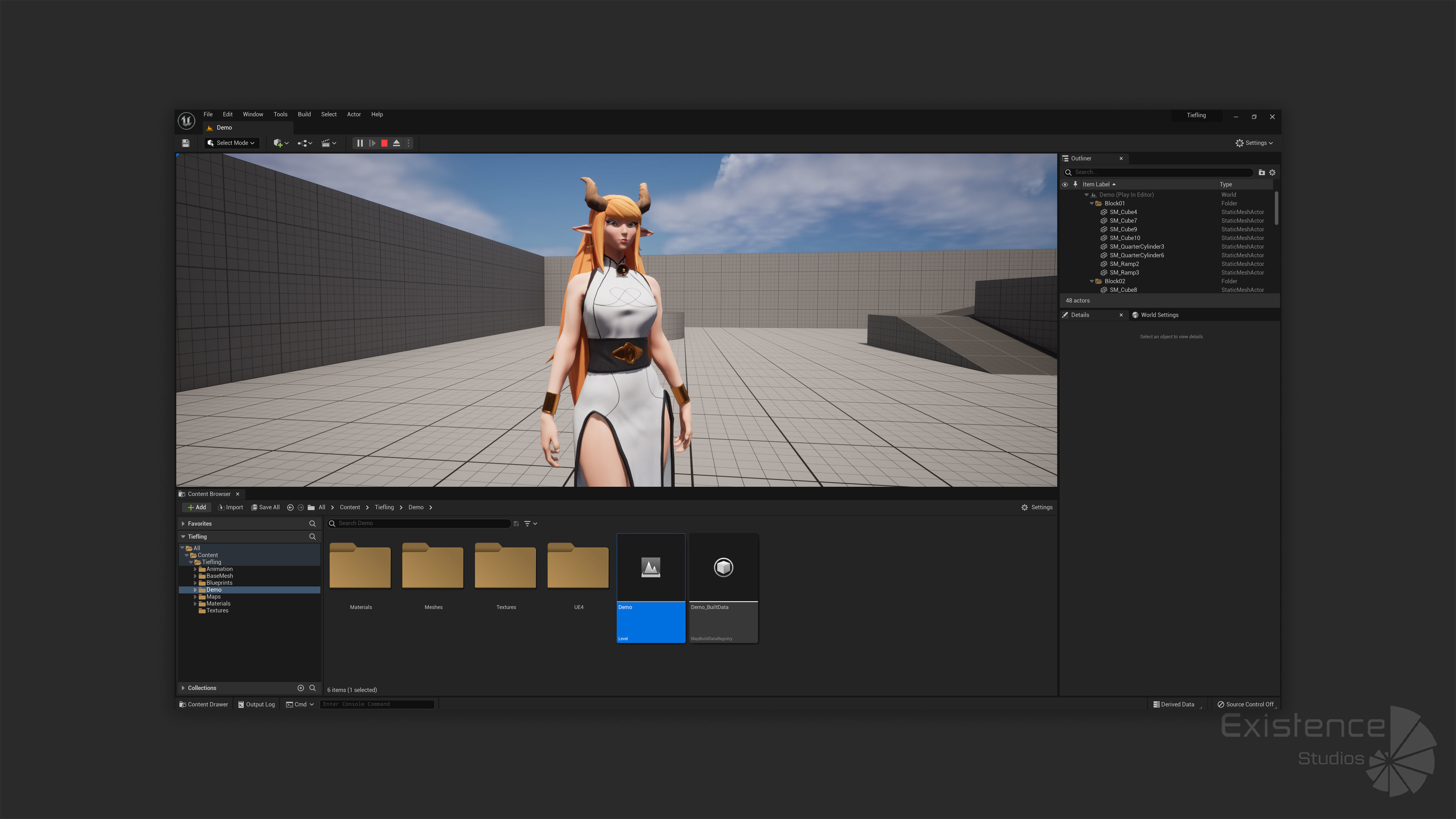 Tiefling - Medieval Fantasy Elf - RPG Nymph Character Hero - 57 Low-poly 3D model_25