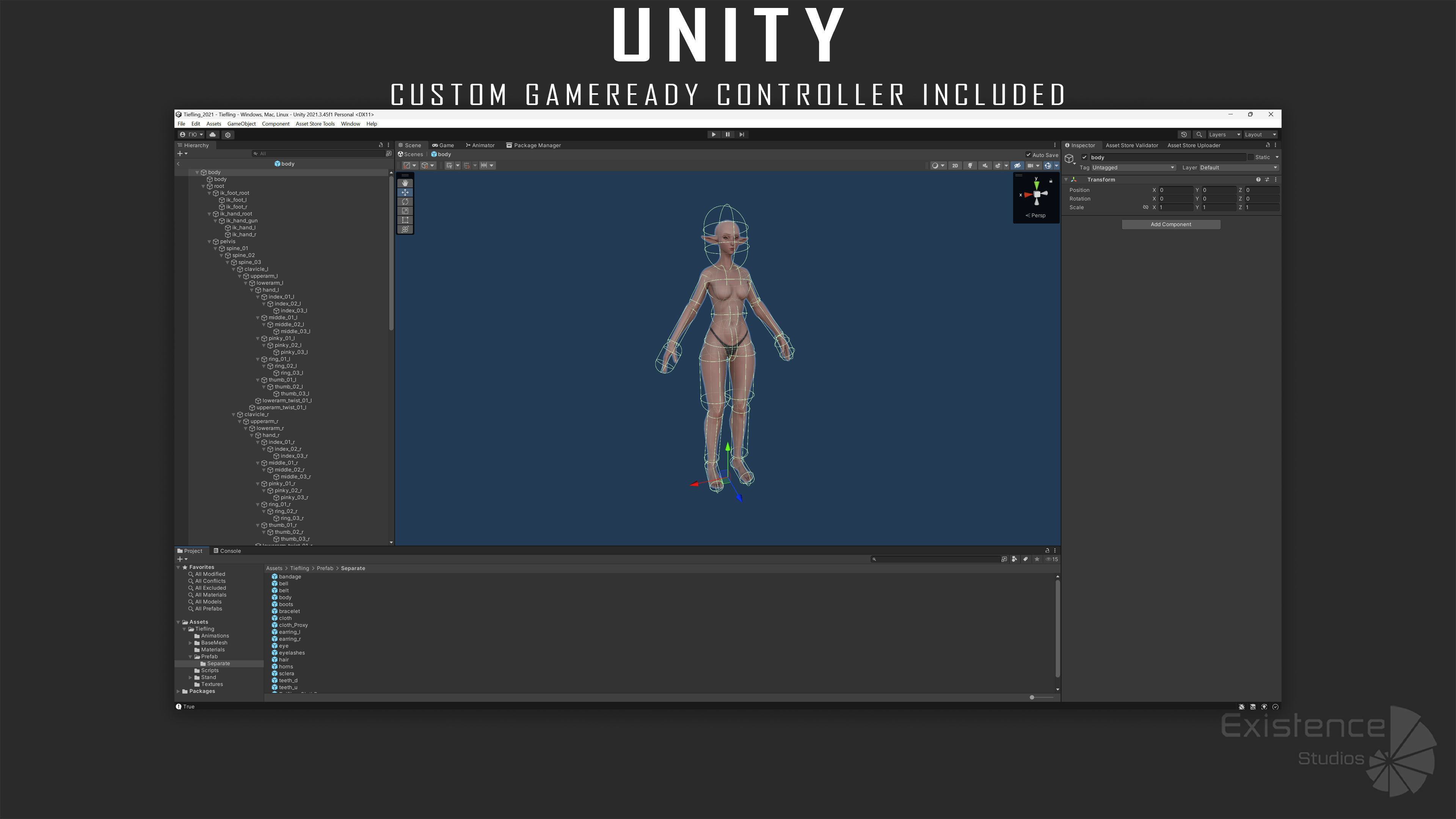 Tiefling - Medieval Fantasy Elf - RPG Nymph Character Hero - 57 Low-poly 3D model_32