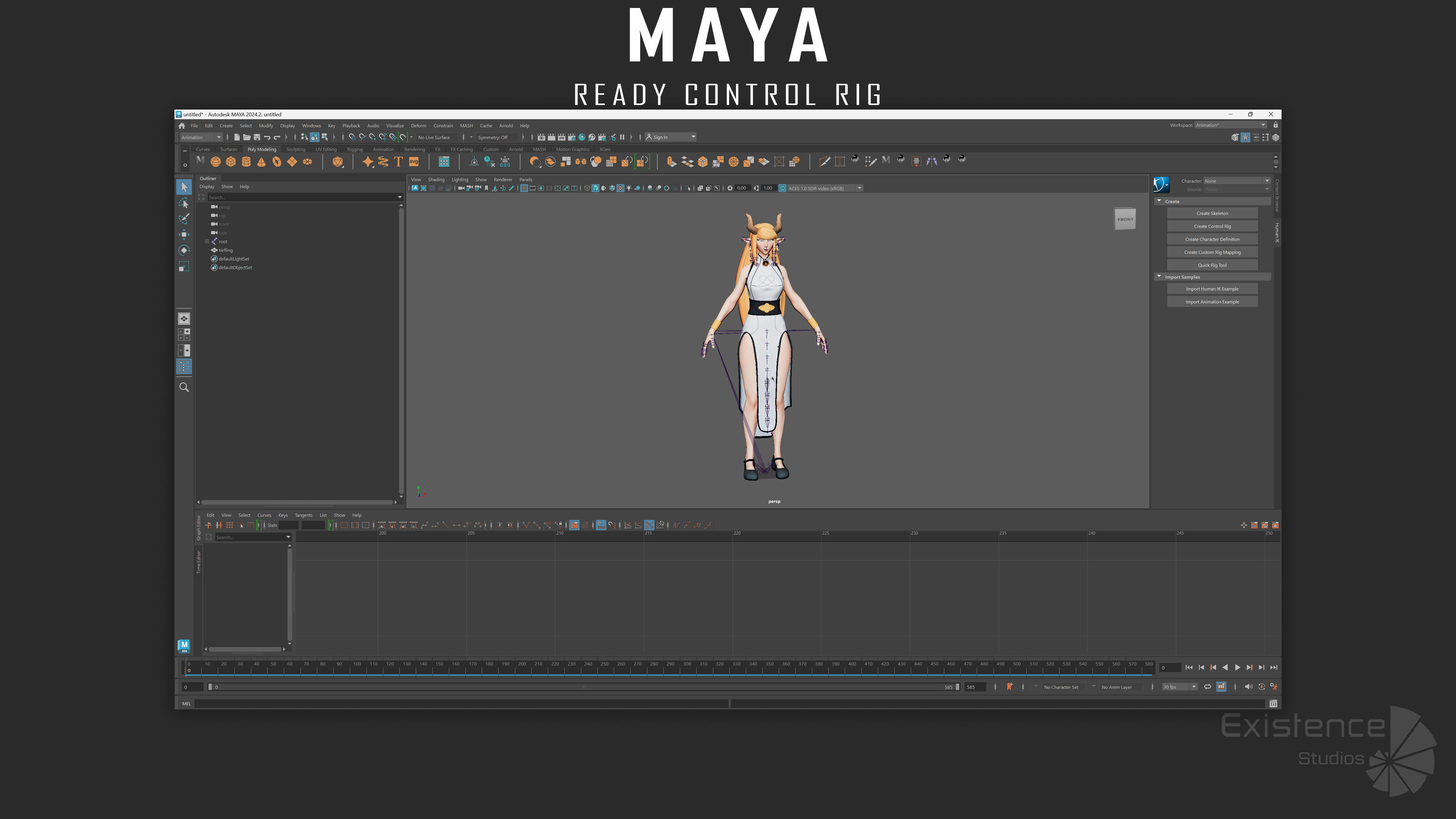 Tiefling - Medieval Fantasy Elf - RPG Nymph Character Hero - 57 Low-poly 3D model_13