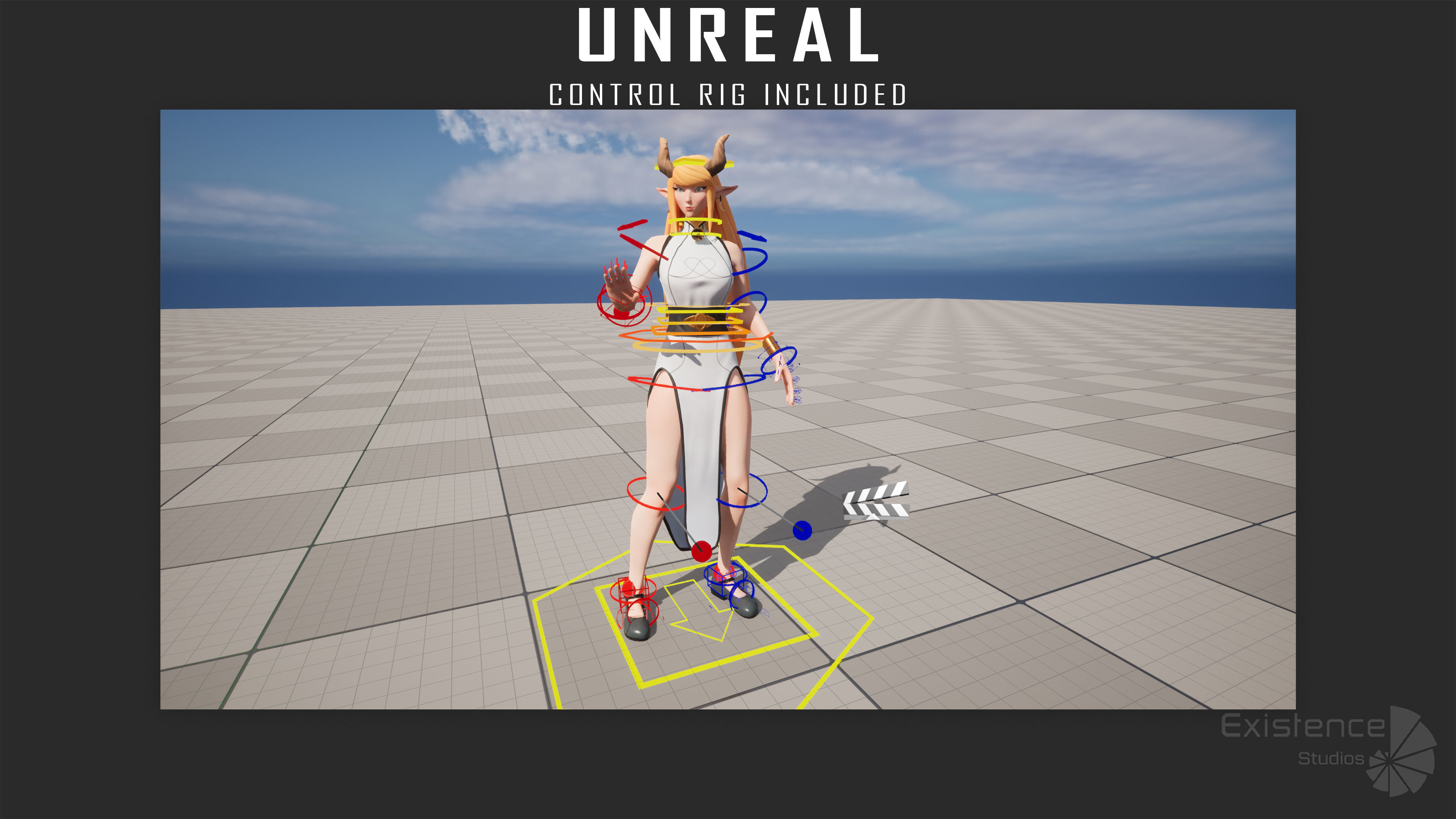 Tiefling - Medieval Fantasy Elf - RPG Nymph Character Hero - 57 Low-poly 3D model_7