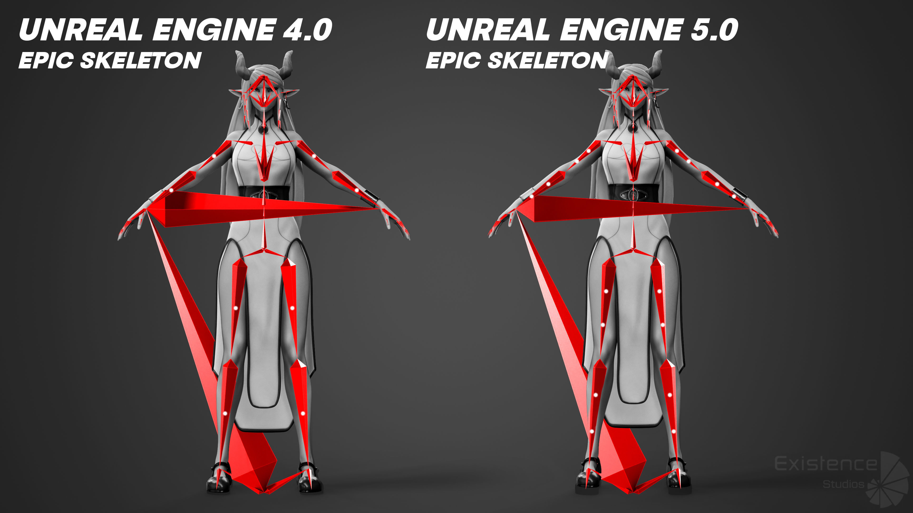 Tiefling - Medieval Fantasy Elf - RPG Nymph Character Hero - 57 Low-poly 3D model_14