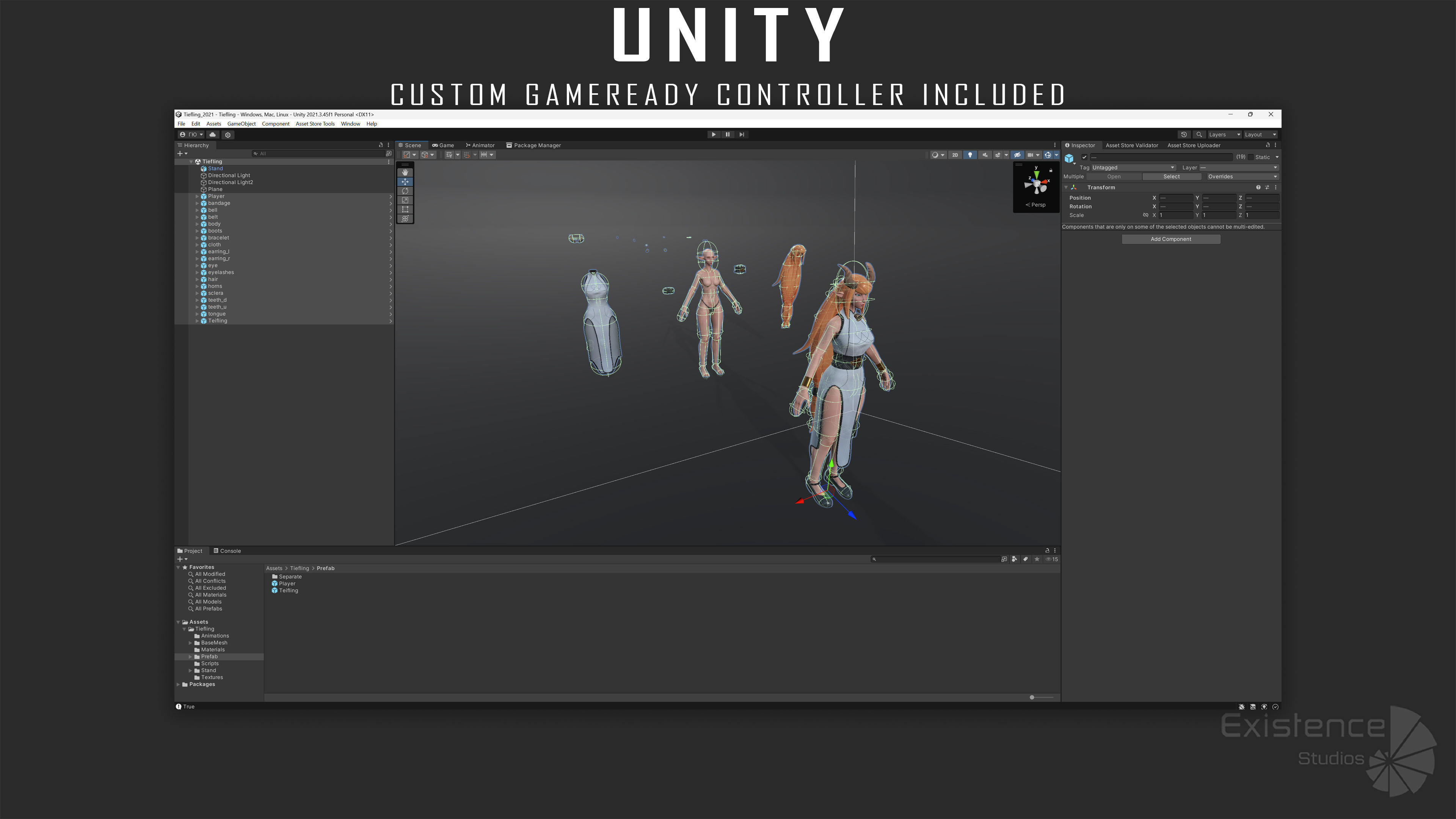 Tiefling - Medieval Fantasy Elf - RPG Nymph Character Hero - 57 Low-poly 3D model_28