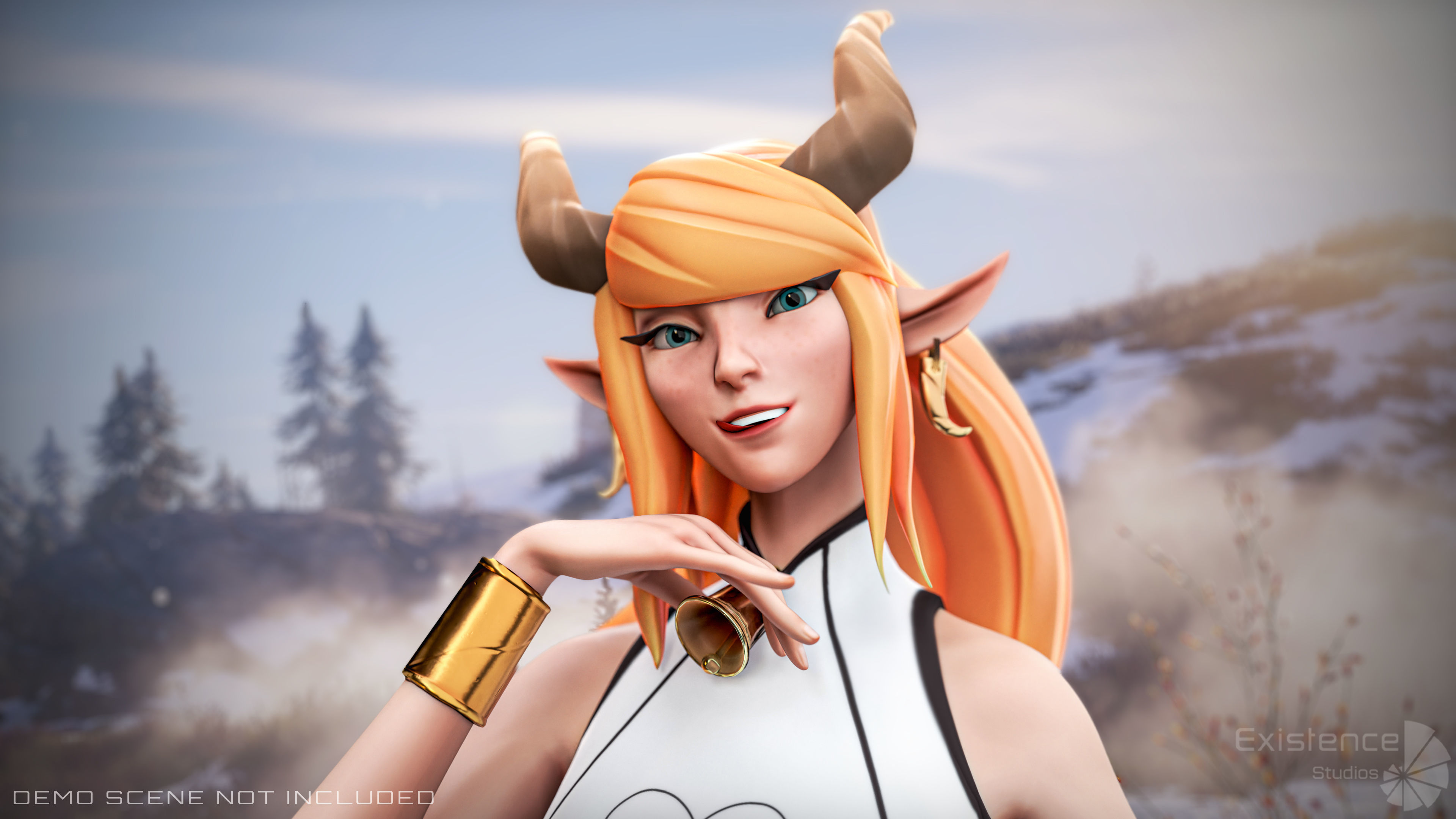 Tiefling - Medieval Fantasy Elf - RPG Nymph Character Hero - 57 Low-poly 3D model_18