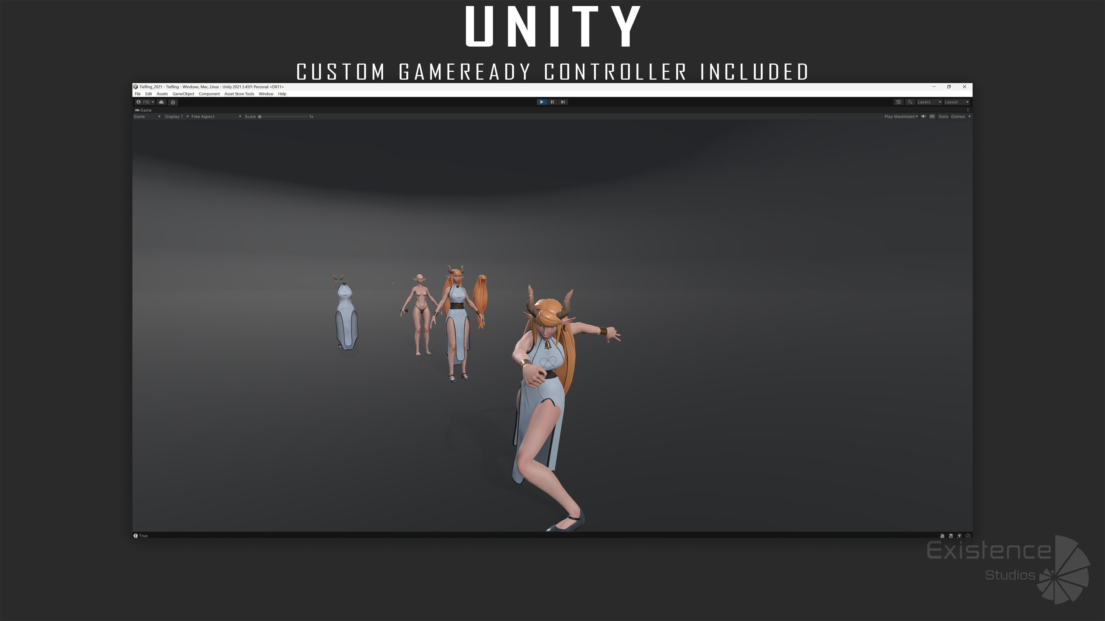 Tiefling - Medieval Fantasy Elf - RPG Nymph Character Hero - 57 Low-poly 3D model_30