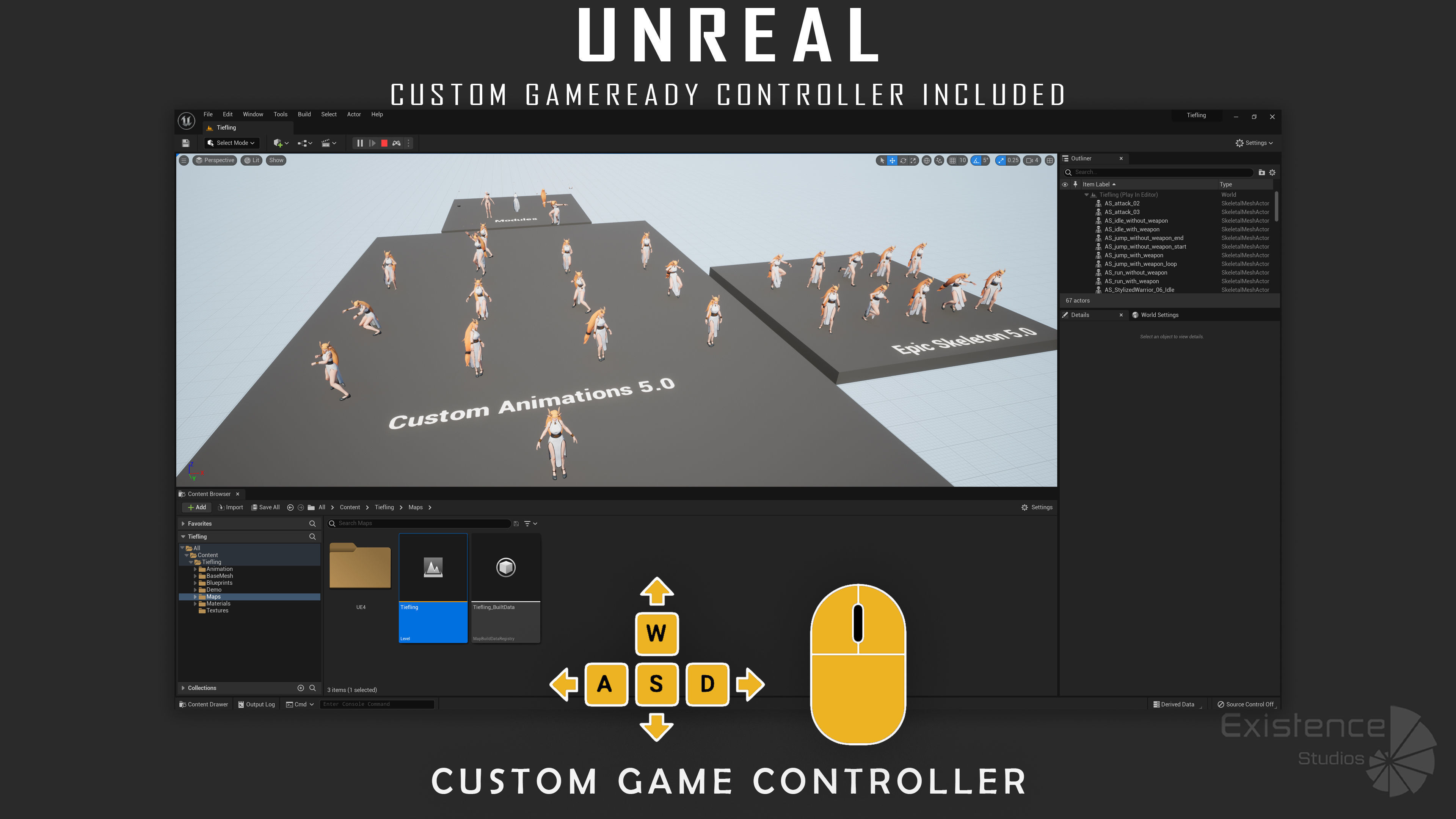 Tiefling - Medieval Fantasy Elf - RPG Nymph Character Hero - 57 Low-poly 3D model_9