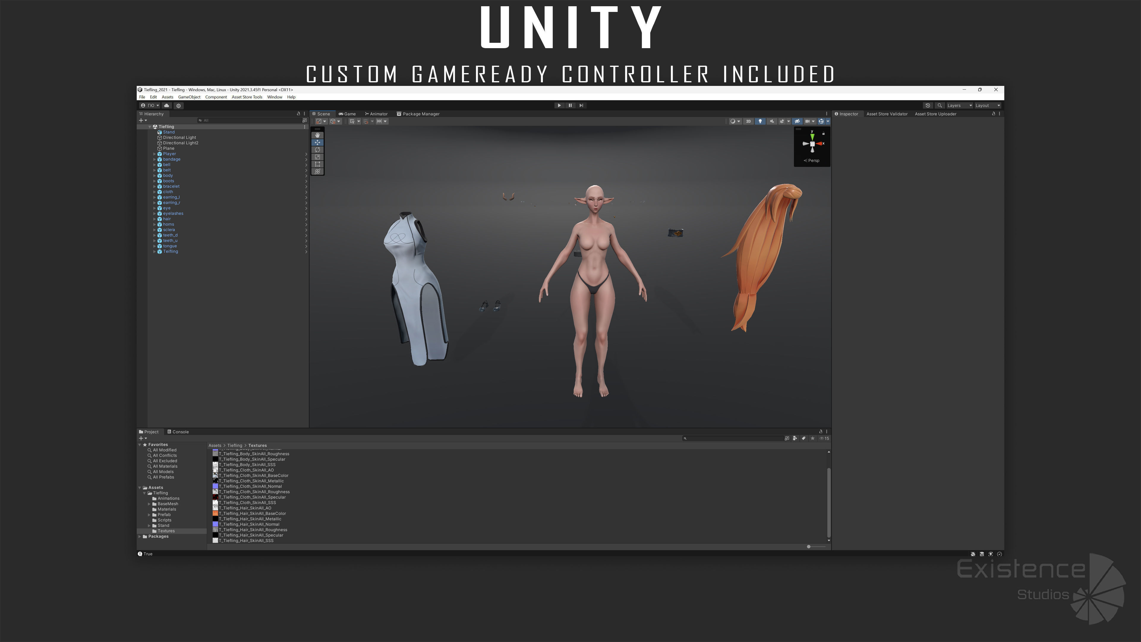 Tiefling - Medieval Fantasy Elf - RPG Nymph Character Hero - 57 Low-poly 3D model_35