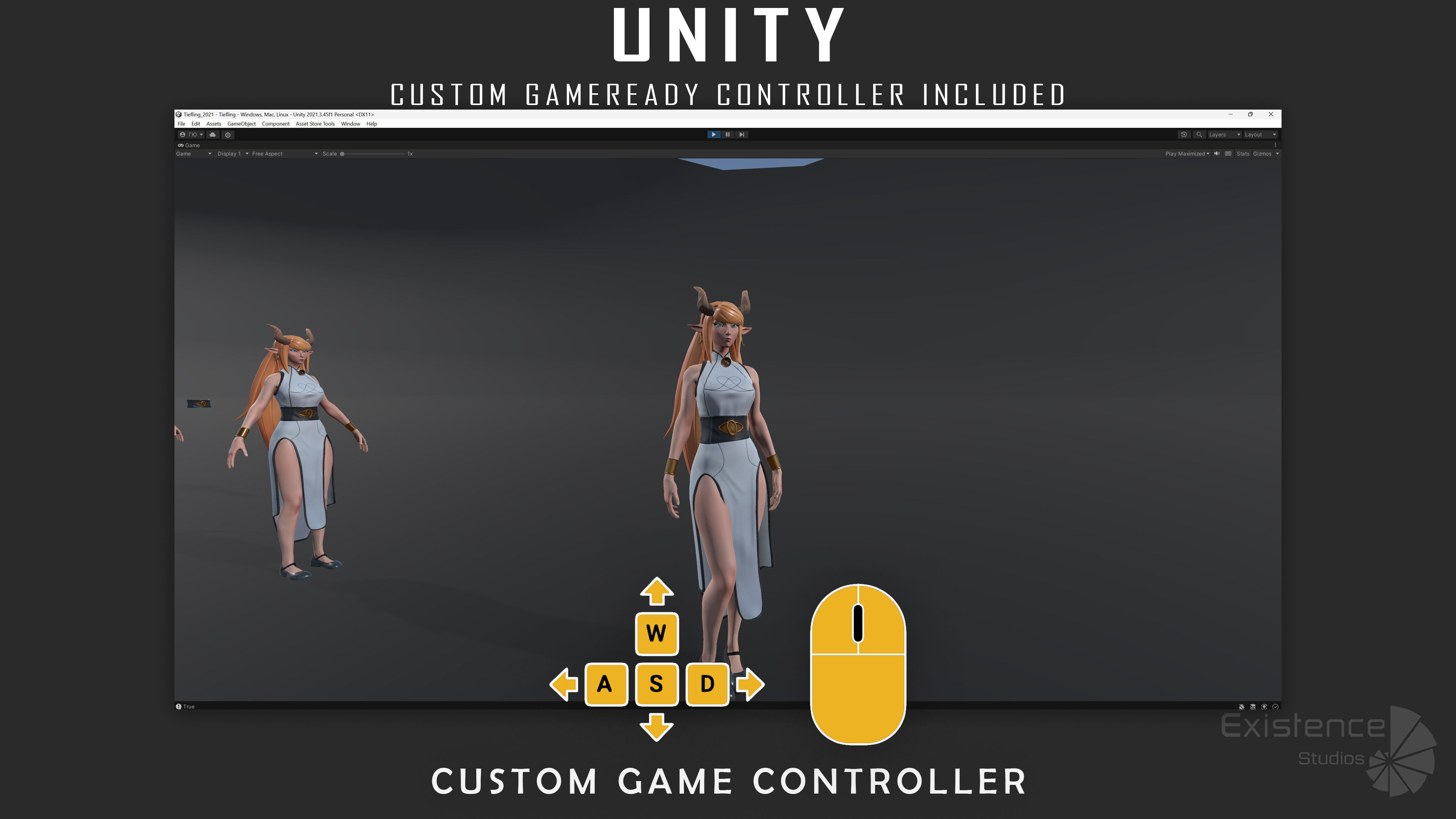 Tiefling - Medieval Fantasy Elf - RPG Nymph Character Hero - 57 Low-poly 3D model_8