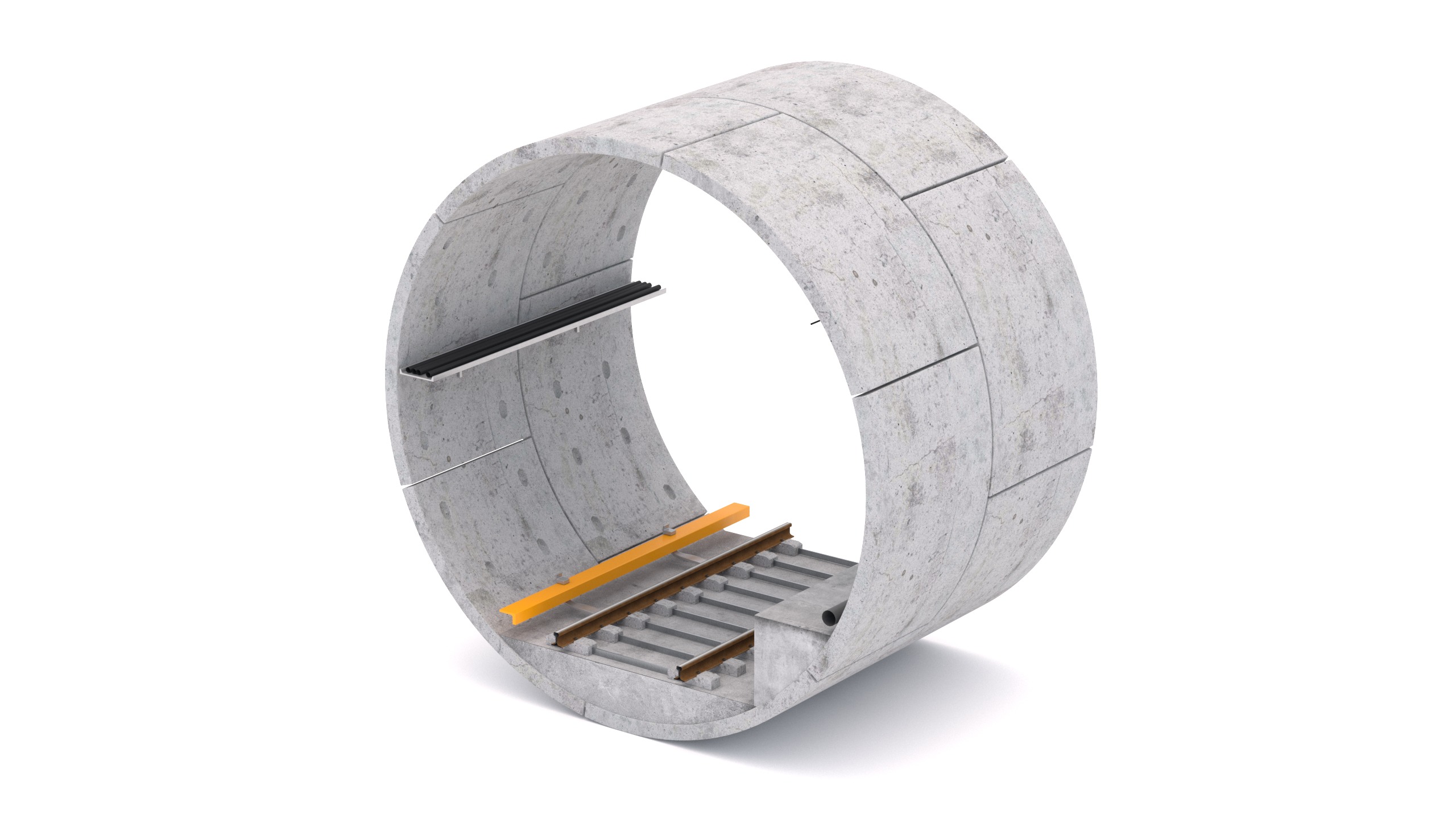 Hitachi Rail Driverless Metro Thessaloniki with Tunnel 3D model_11