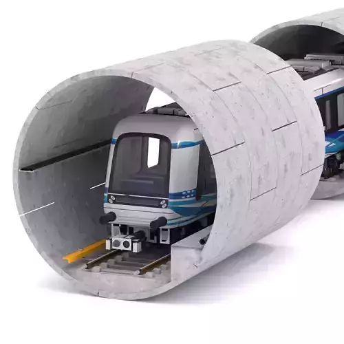 Hitachi Rail Driverless Metro Thessaloniki with Tunnel 3D model