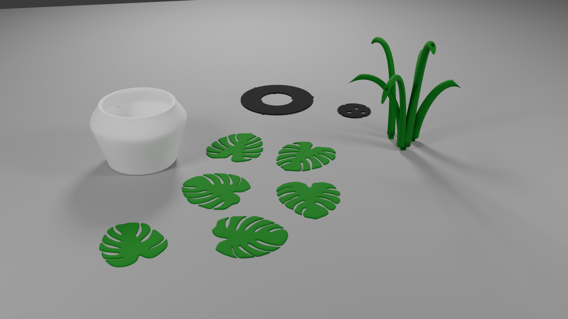 Monstera plant for 3Dprint 3D model_2