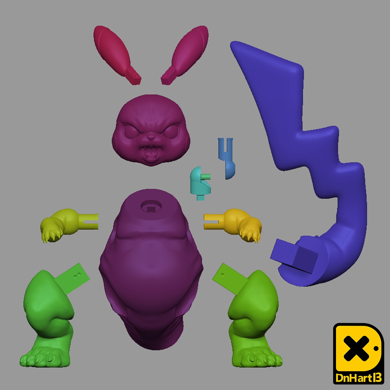 PikaZilla LR 3D print model_3
