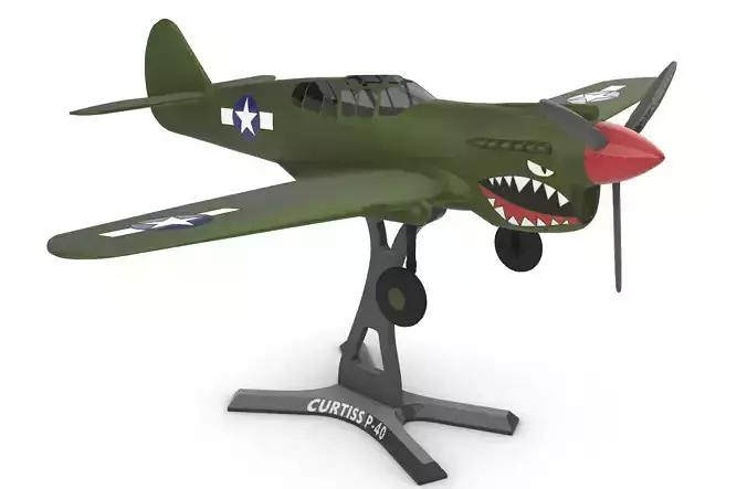 Curtiss P-40  3D print model