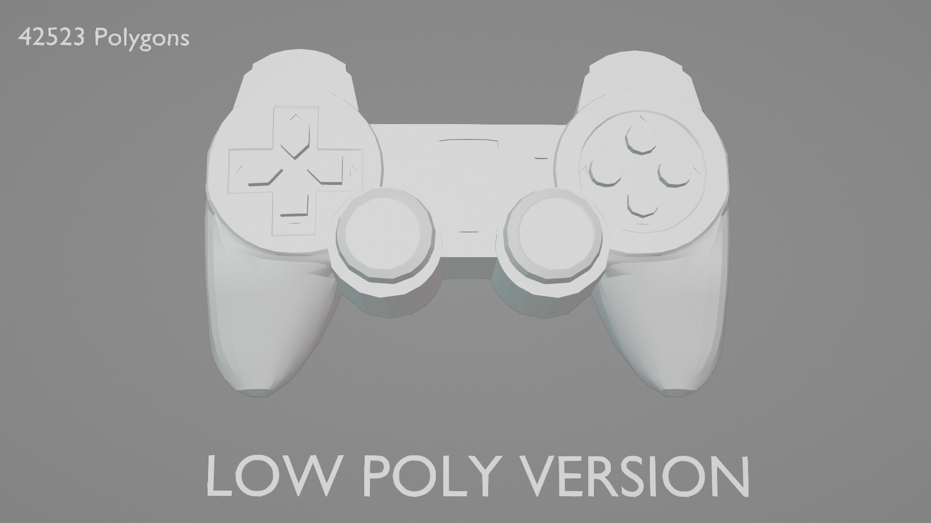 Game Controller Wireless Joystick Low-poly 3D model_13