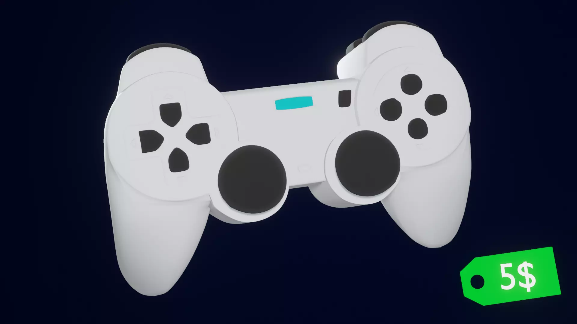 Game Controller Wireless Joystick Low-poly 3D model_0