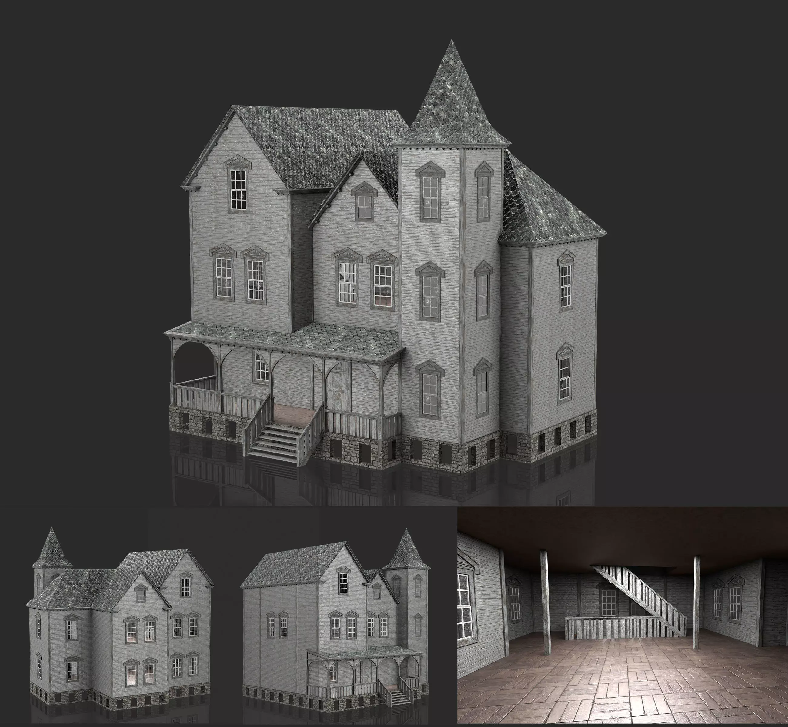 Old Abandoned House 5 3D model_0