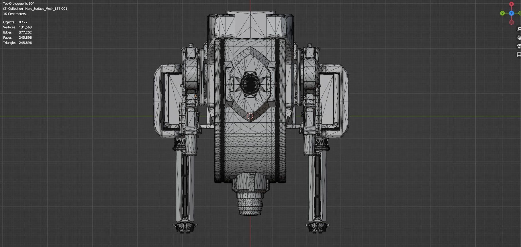 Sci-Fi Drone - 2 - Untextured 3D model_9