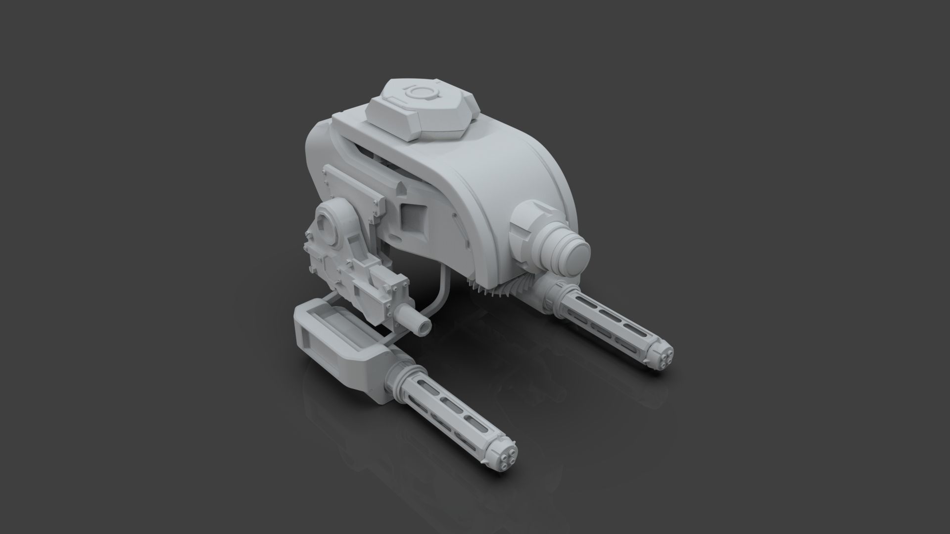 Sci-Fi Drone - 2 - Untextured 3D model_7