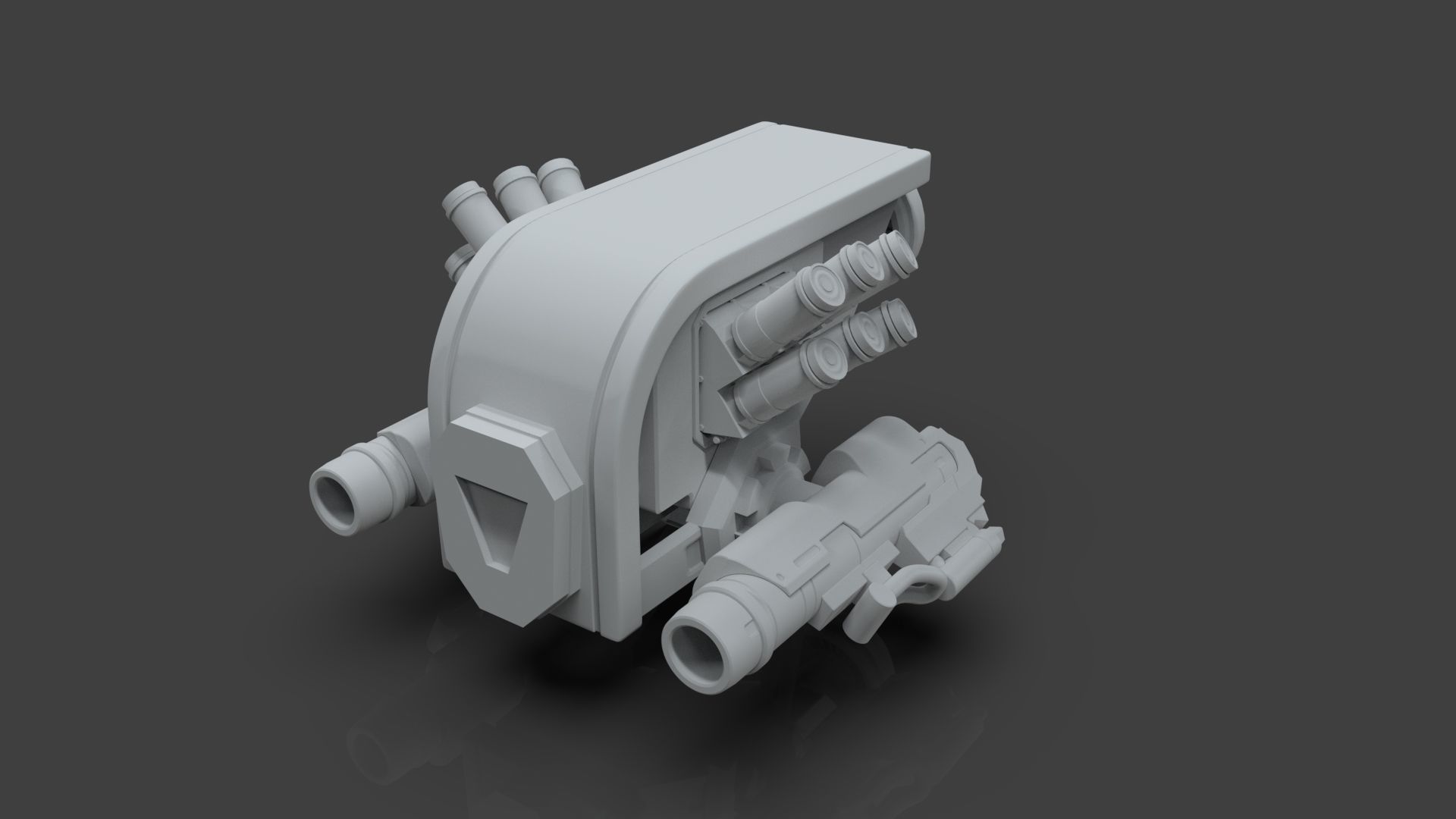 Sci-Fi Drone - 3 - Untextured 3D model_2