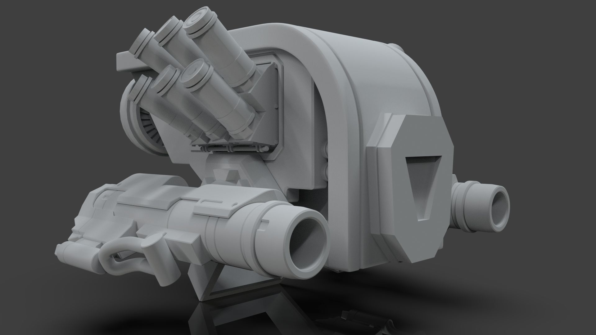 Sci-Fi Drone - 3 - Untextured 3D model_6