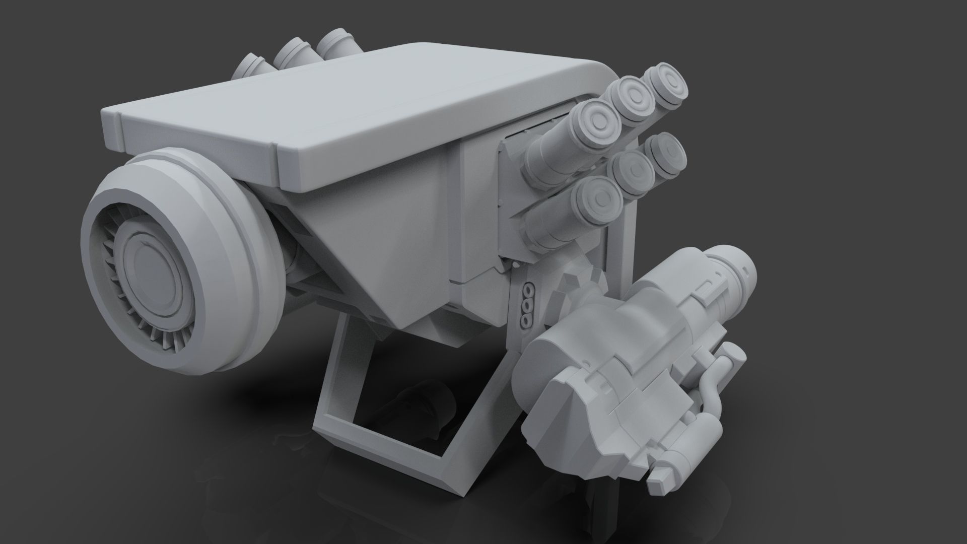 Sci-Fi Drone - 3 - Untextured 3D model_5