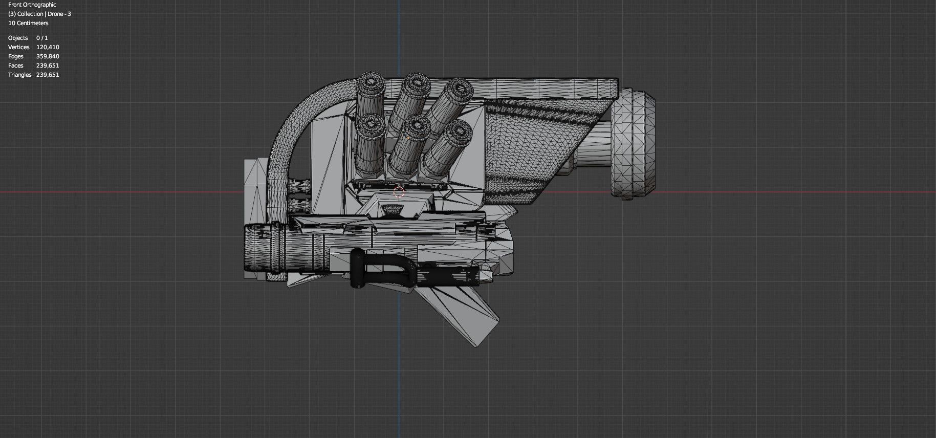 Sci-Fi Drone - 3 - Untextured 3D model_18