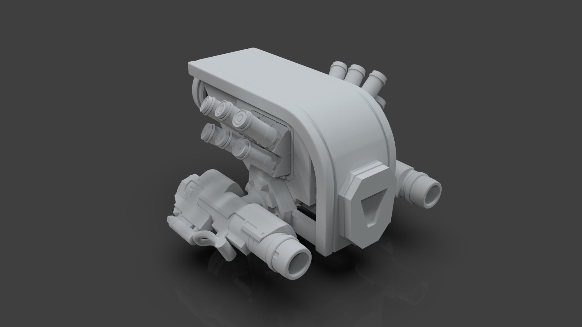 Sci-Fi Drone - 3 - Untextured 3D model_1