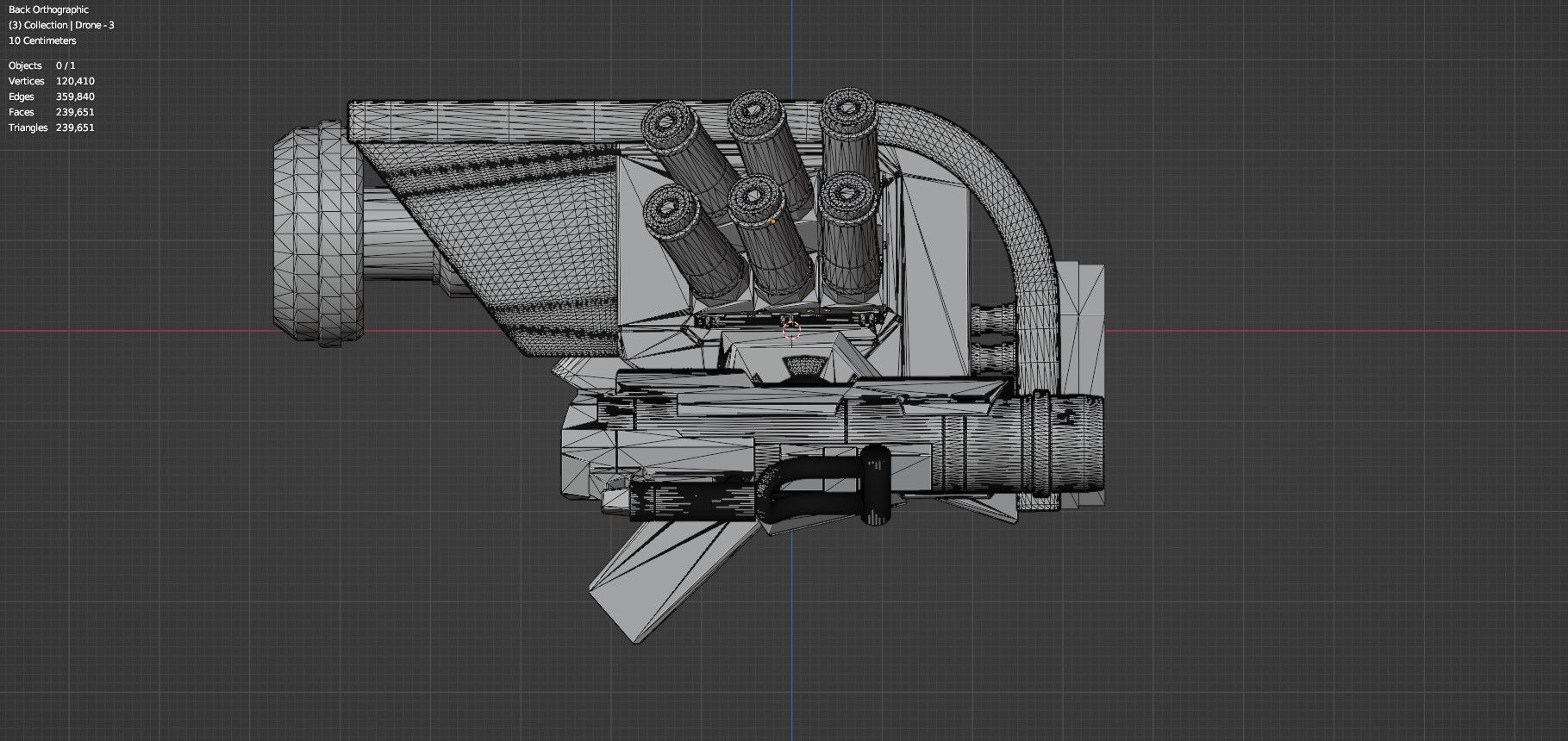 Sci-Fi Drone - 3 - Untextured 3D model_20