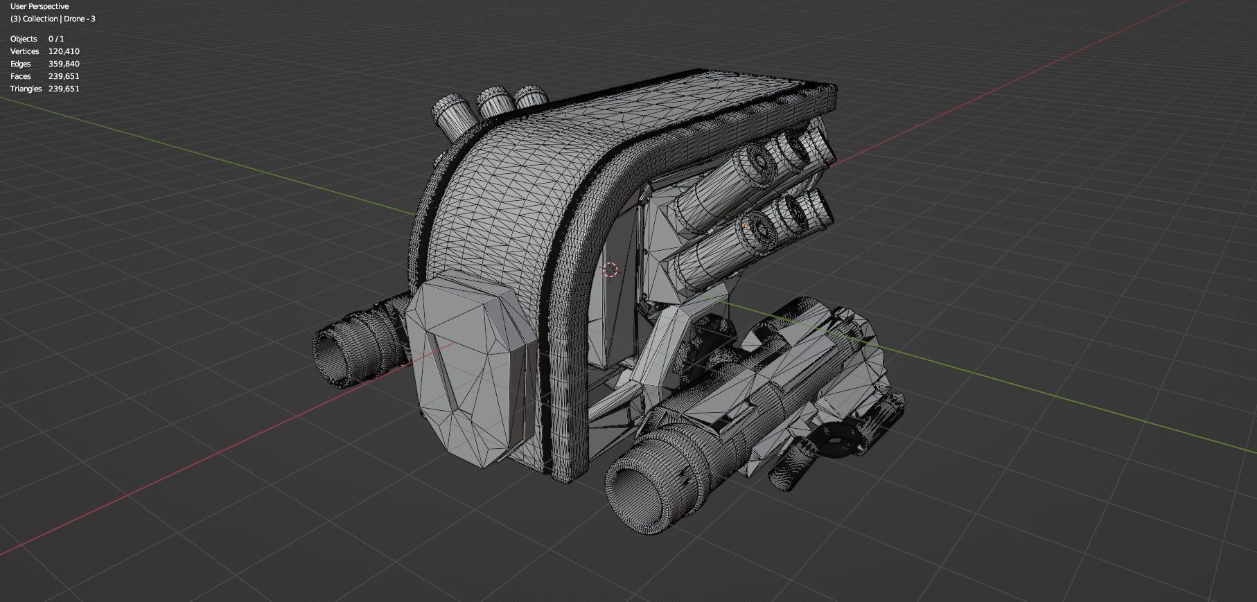 Sci-Fi Drone - 3 - Untextured 3D model_23