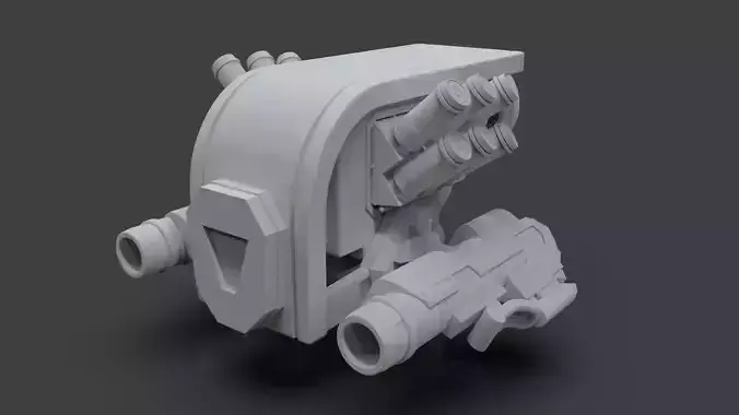 Sci-Fi Drone - 3 - Untextured 3D model