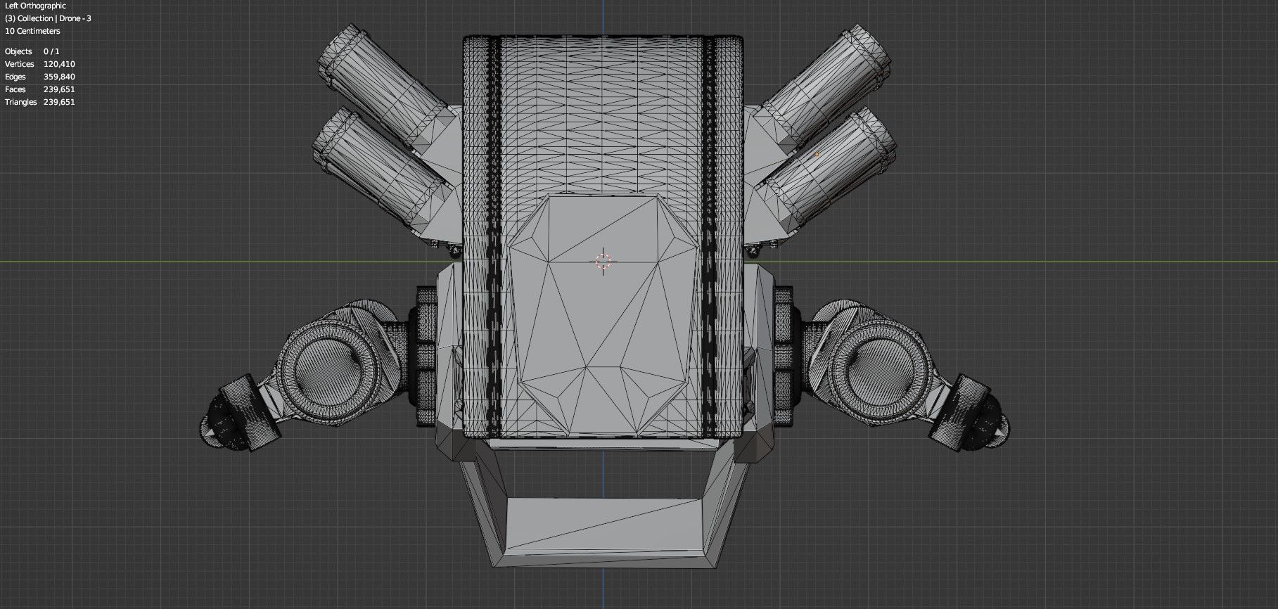 Sci-Fi Drone - 3 - Untextured 3D model_21
