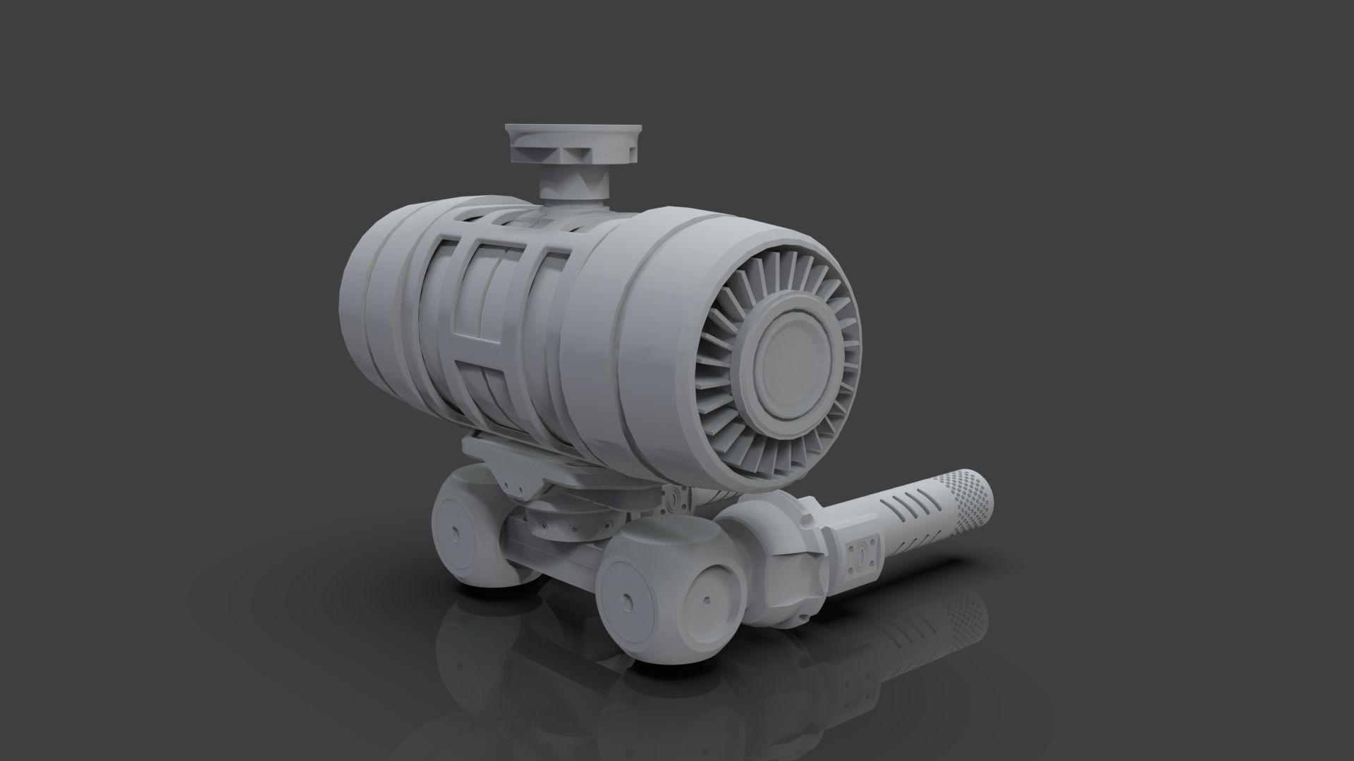 Sci-Fi Drone - 4 - Untextured 3D model_5