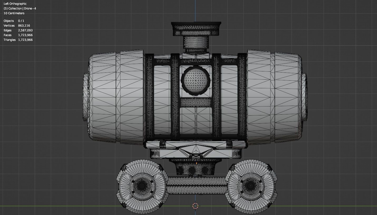 Sci-Fi Drone - 4 - Untextured 3D model_9