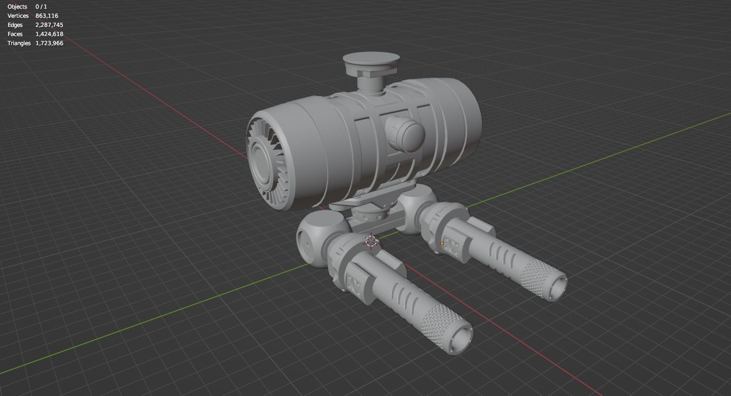 Sci-Fi Drone - 4 - Untextured 3D model_19