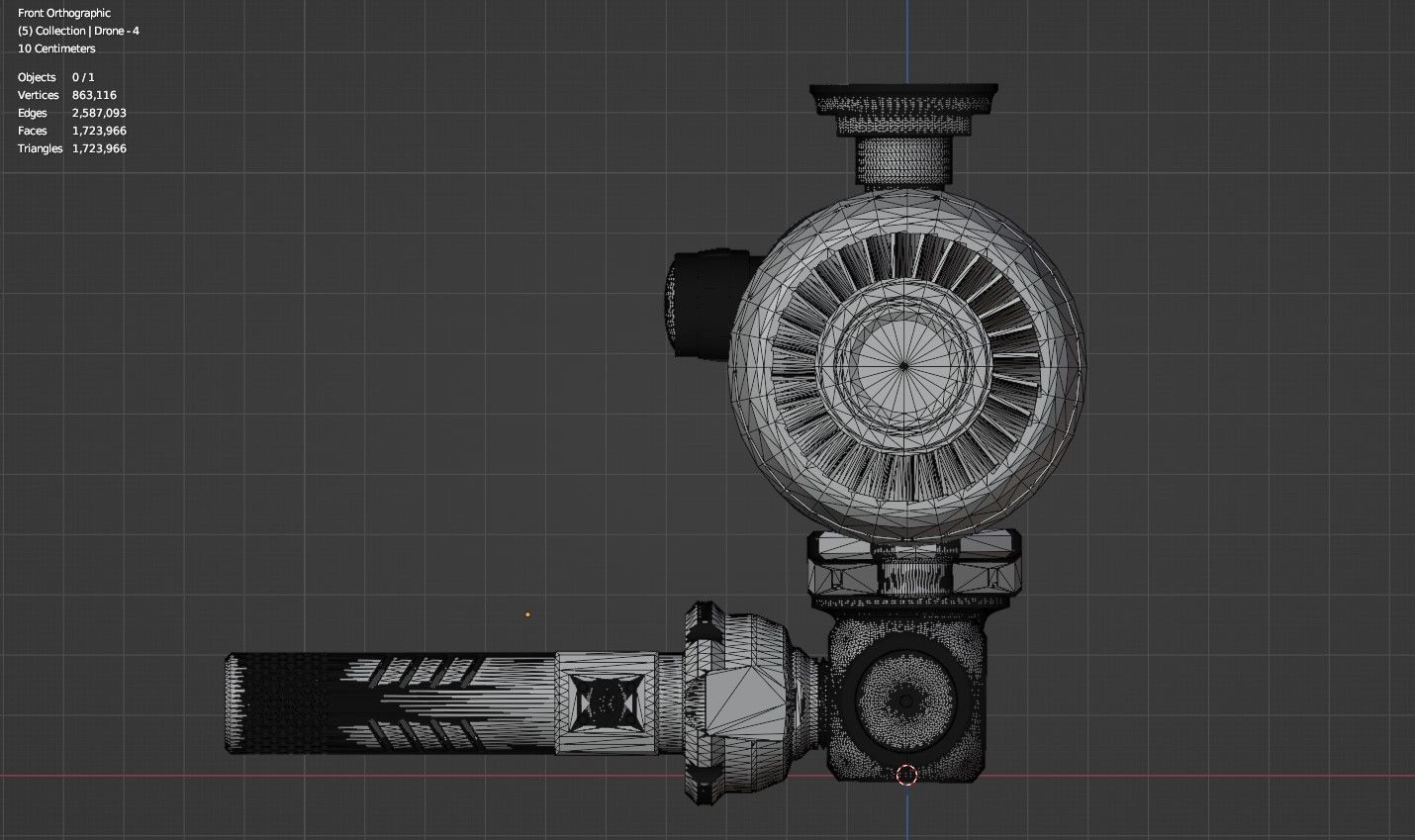 Sci-Fi Drone - 4 - Untextured 3D model_10