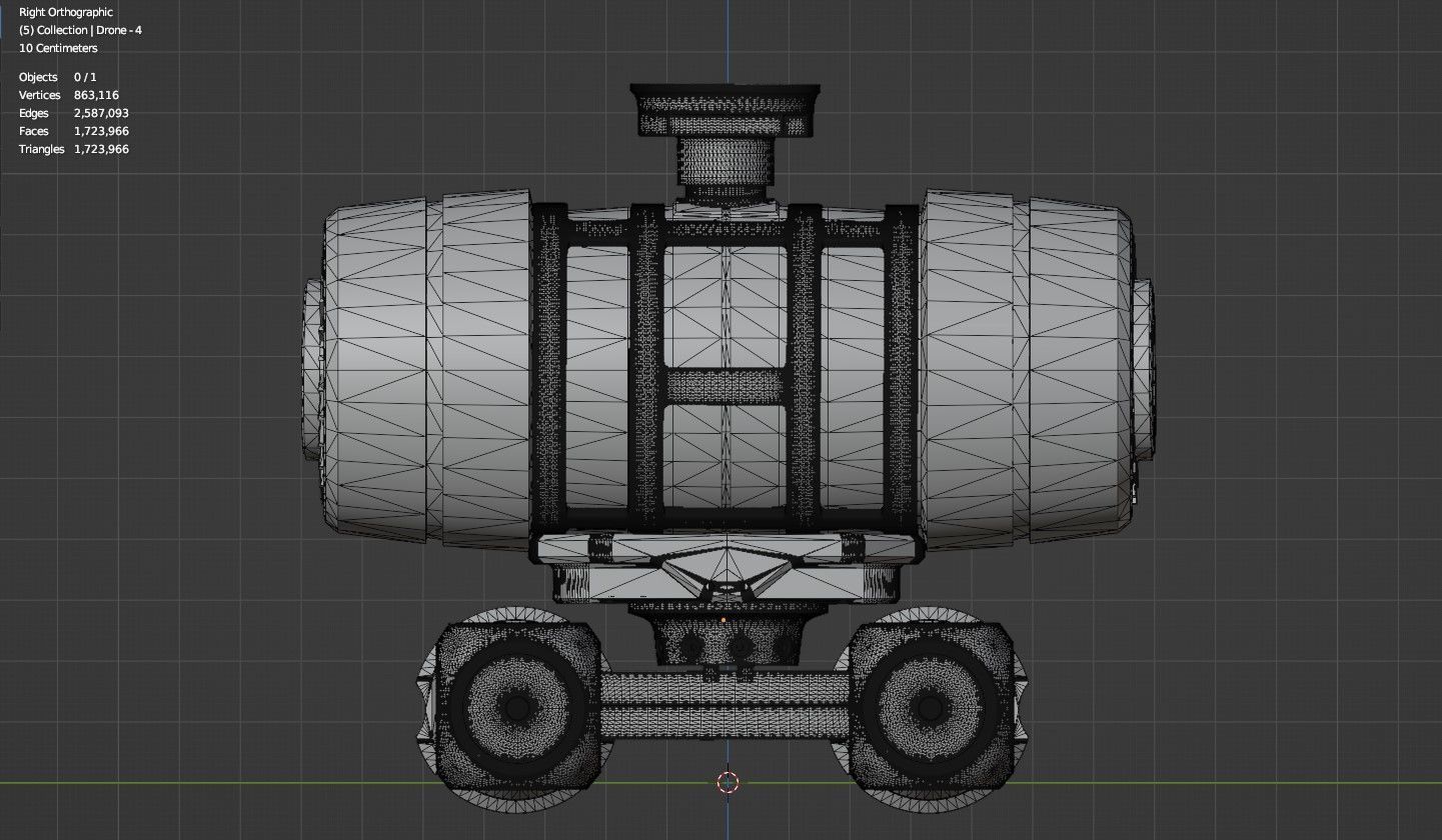 Sci-Fi Drone - 4 - Untextured 3D model_11