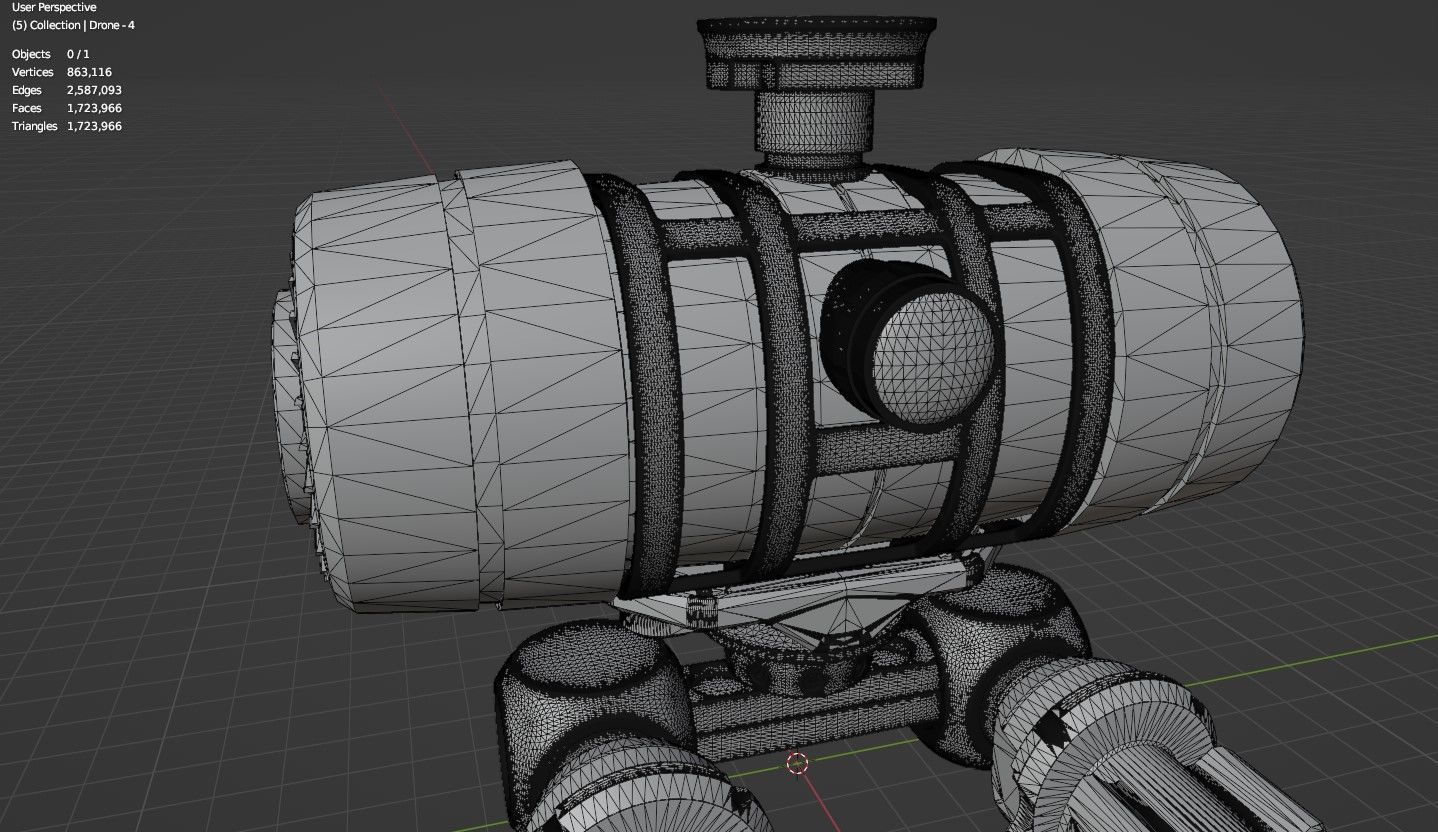 Sci-Fi Drone - 4 - Untextured 3D model_7