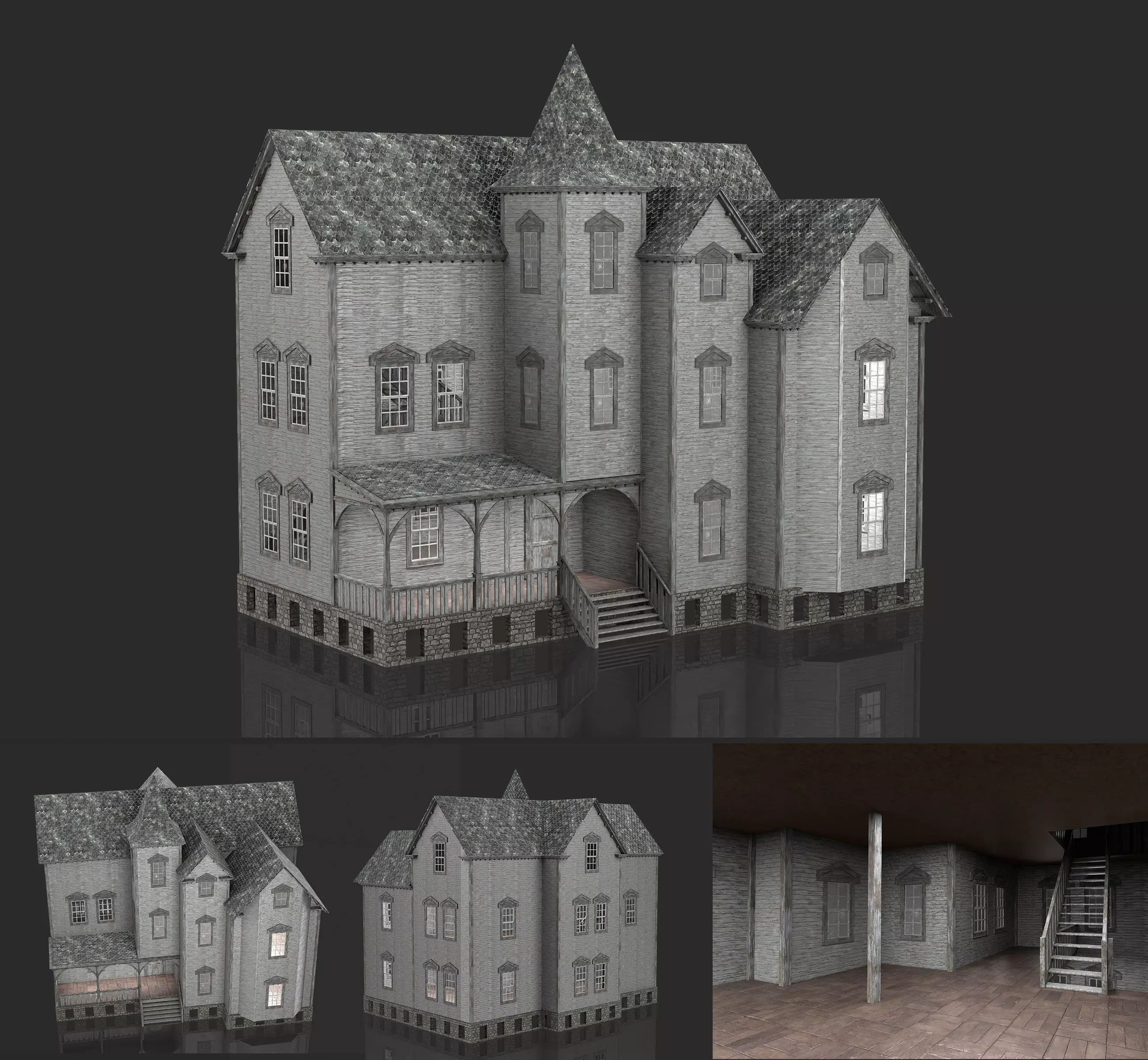 Old Abandoned House 6 3D model_0
