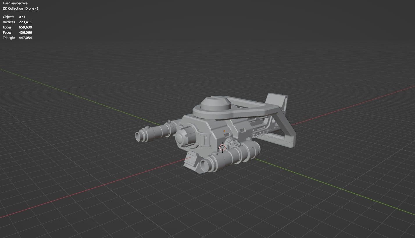 Sci-Fi Drone - 5 - Untextured 3D model_15