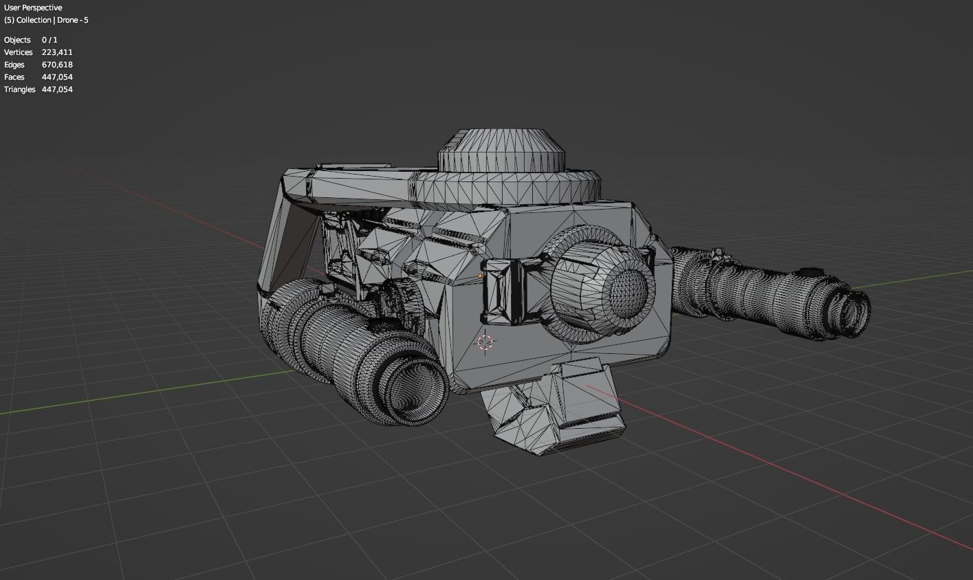 Sci-Fi Drone - 5 - Untextured 3D model_26